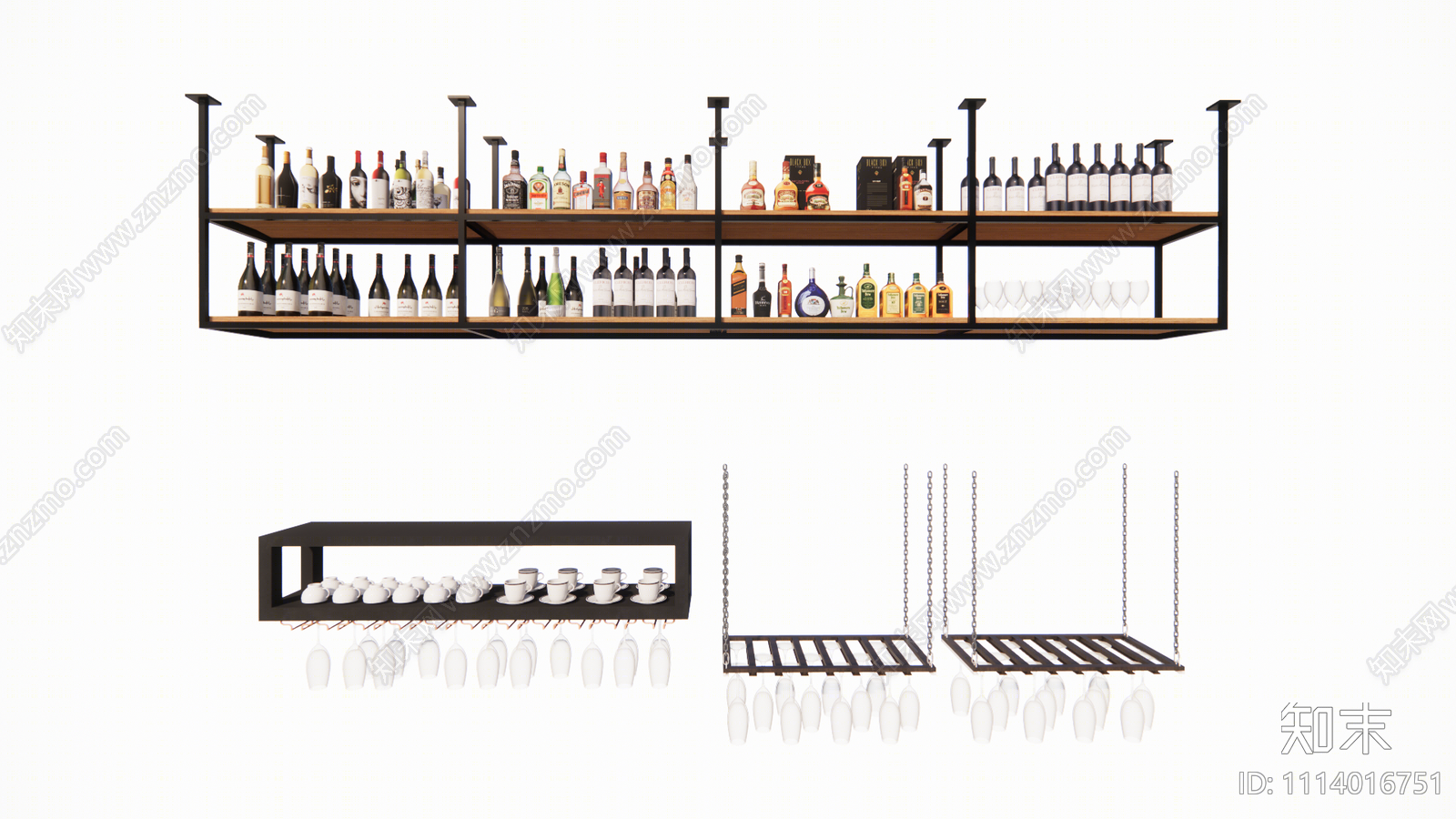 现代红酒吊架SU模型下载【ID:1114016751】