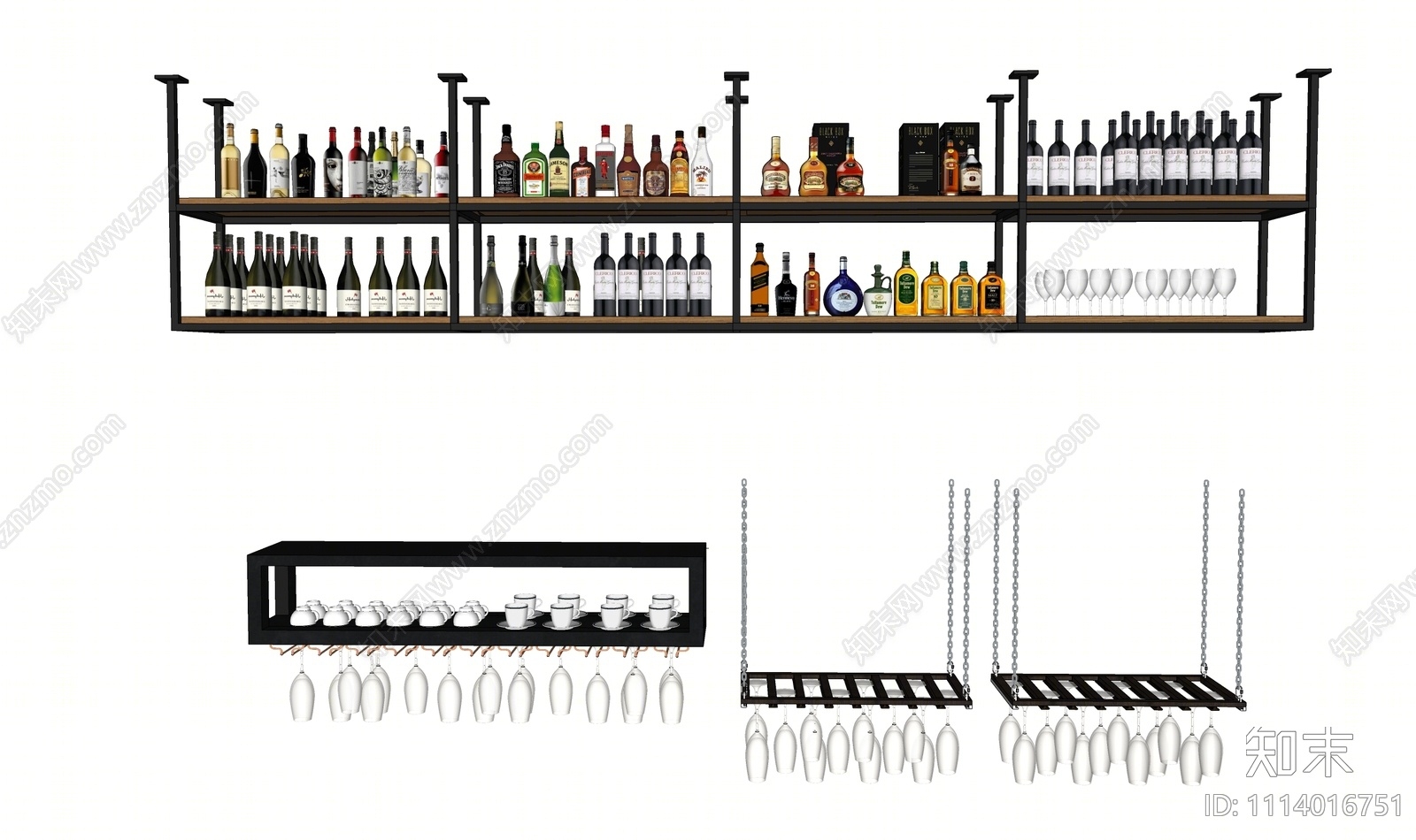 现代红酒吊架SU模型下载【ID:1114016751】
