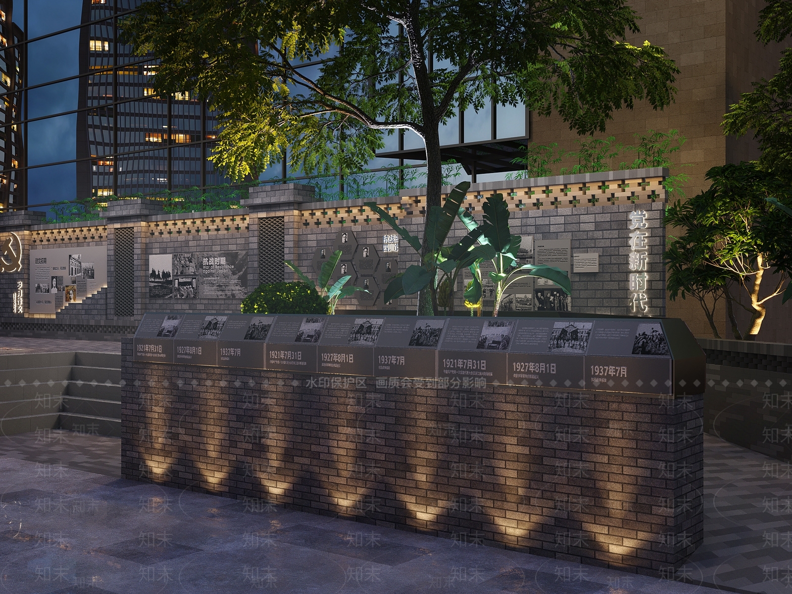 中式景墙3D模型下载【ID:1114022503】