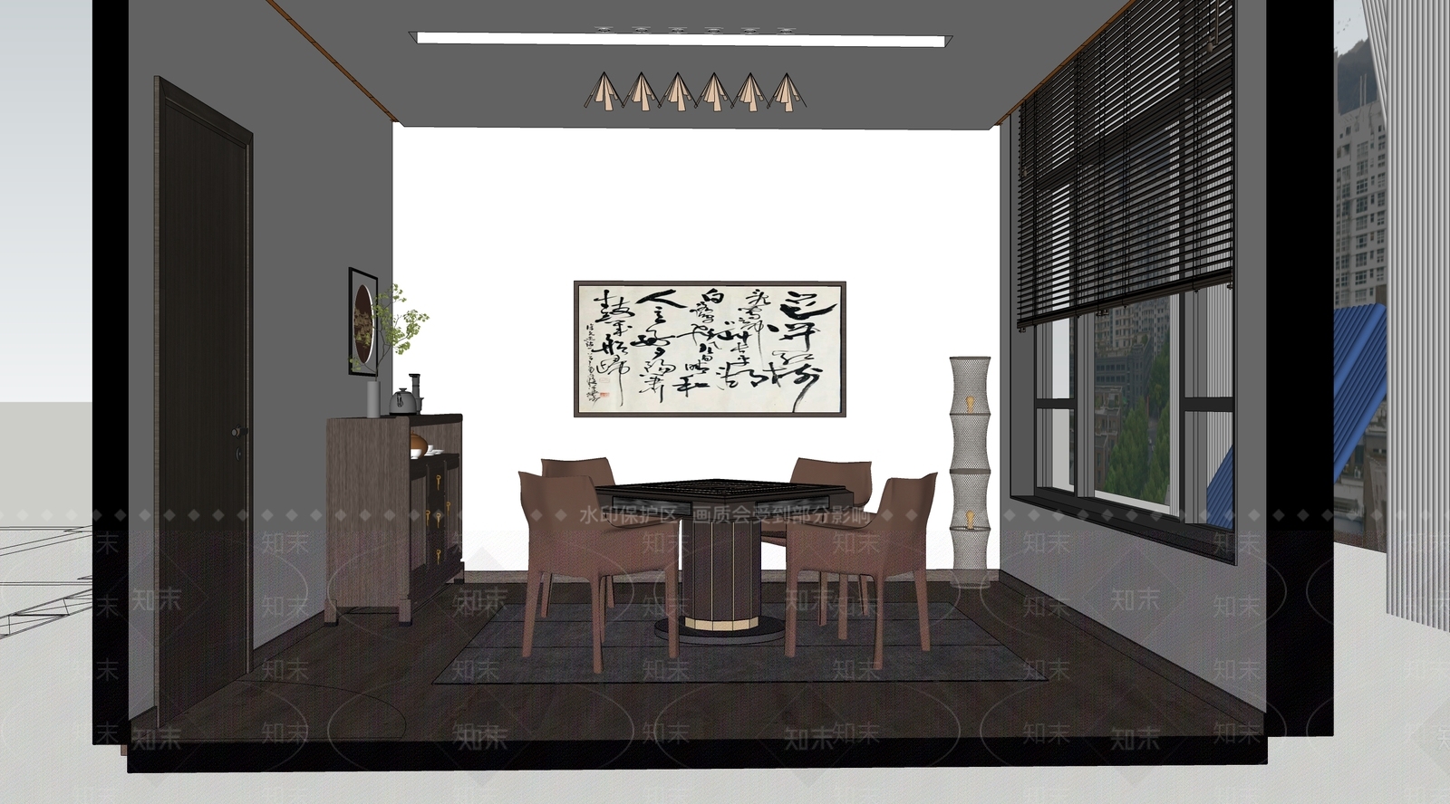 现代风格棋牌室SU模型下载【ID:1114030965】