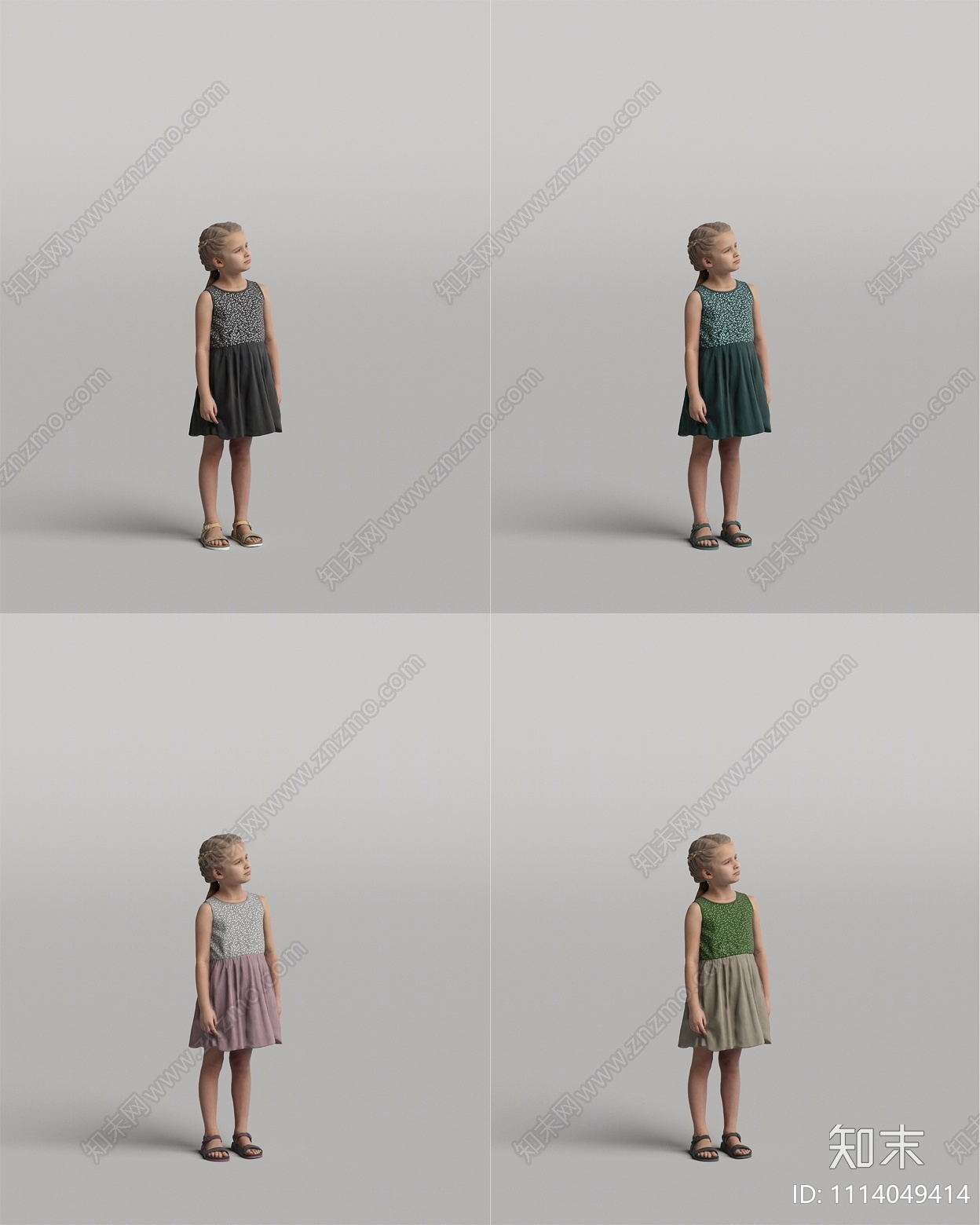 现代女孩人物3D模型下载【ID:1114049414】