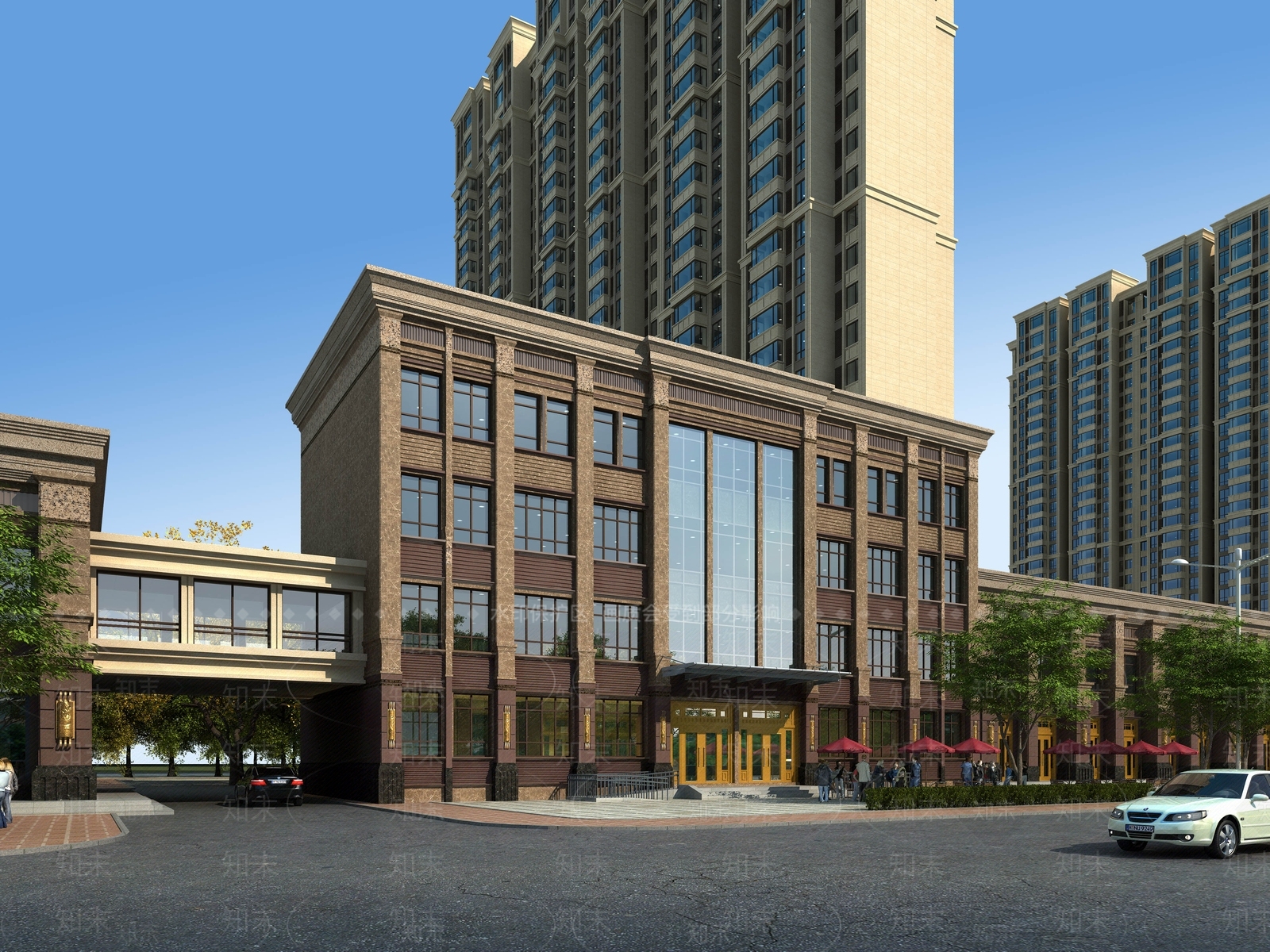 简欧小区入口大门3D模型下载【ID:1114035478】