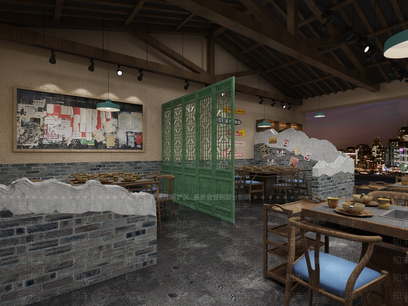 工业风火锅店3D模型下载【ID:1114035721】