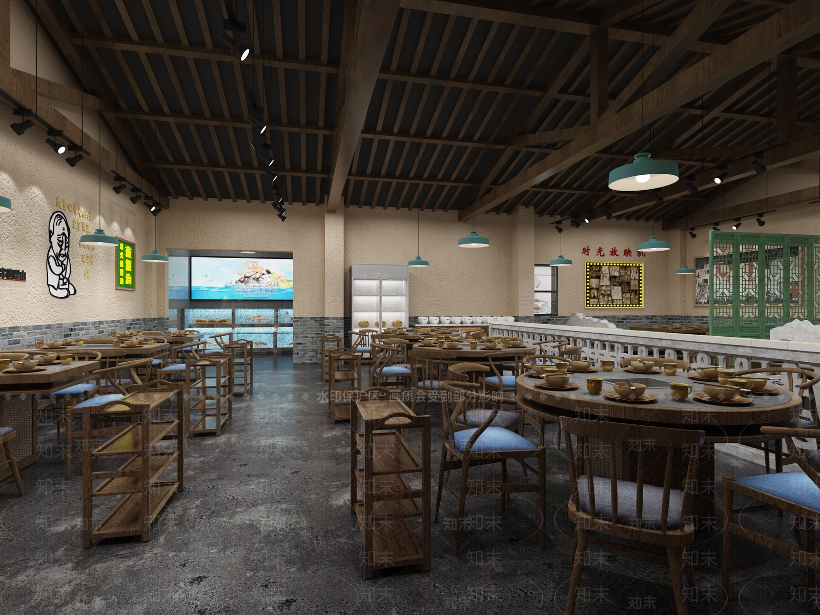 工业风火锅店3D模型下载【ID:1114035721】