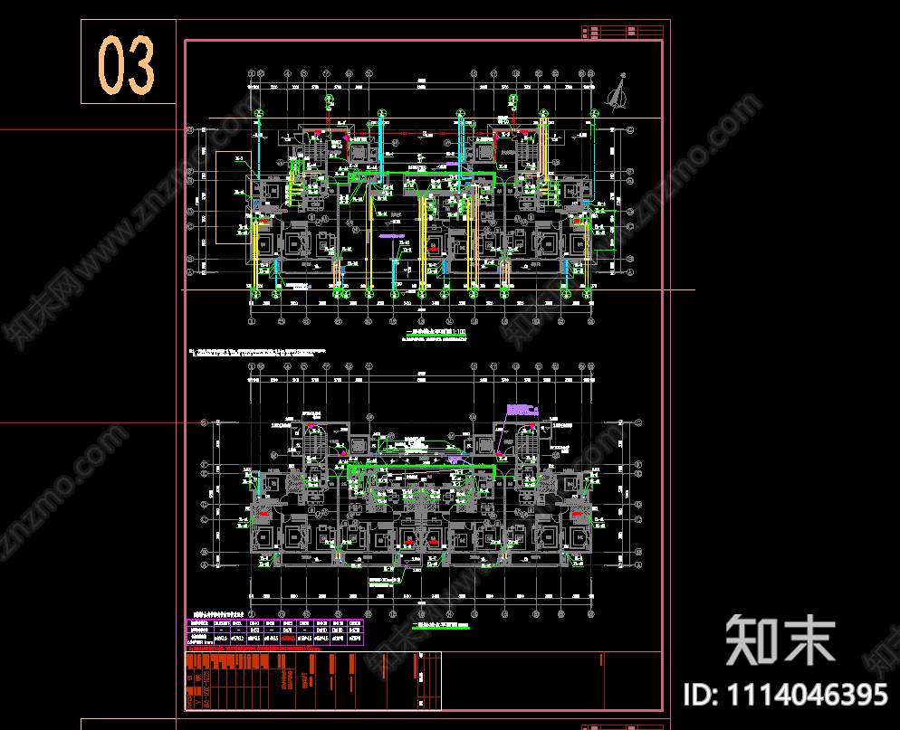 25层住宅楼给排水施工图cad施工图下载【ID:1114046395】