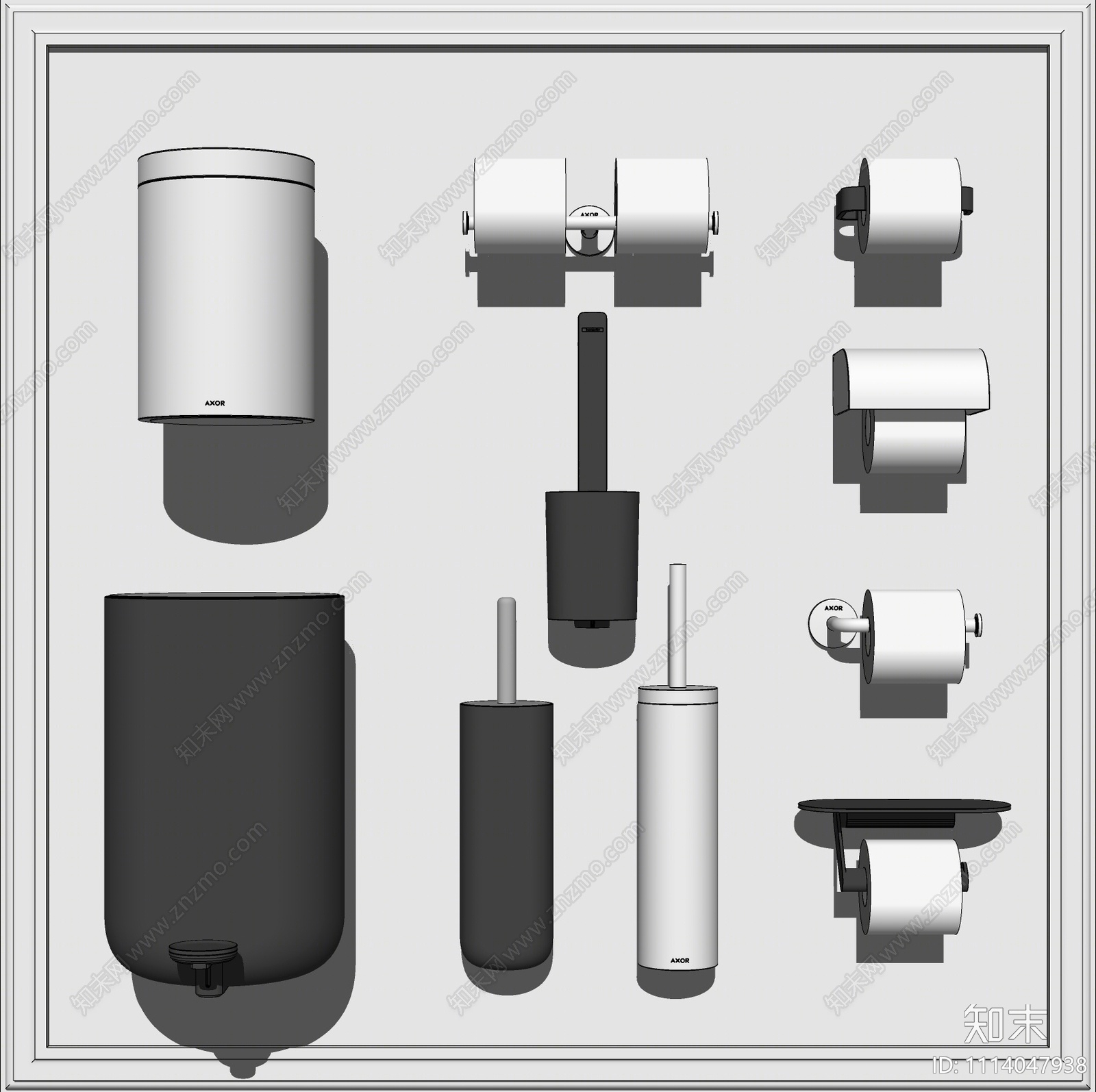 现代卫浴小件组合SU模型下载【ID:1114047938】