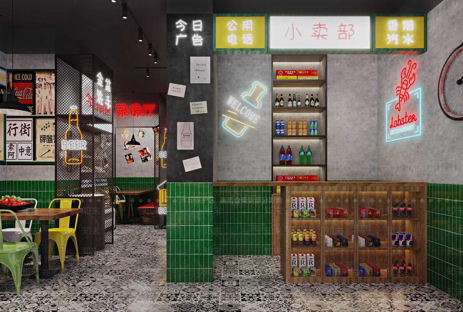 工业风龙虾火锅店3D模型下载【ID:1114054418】