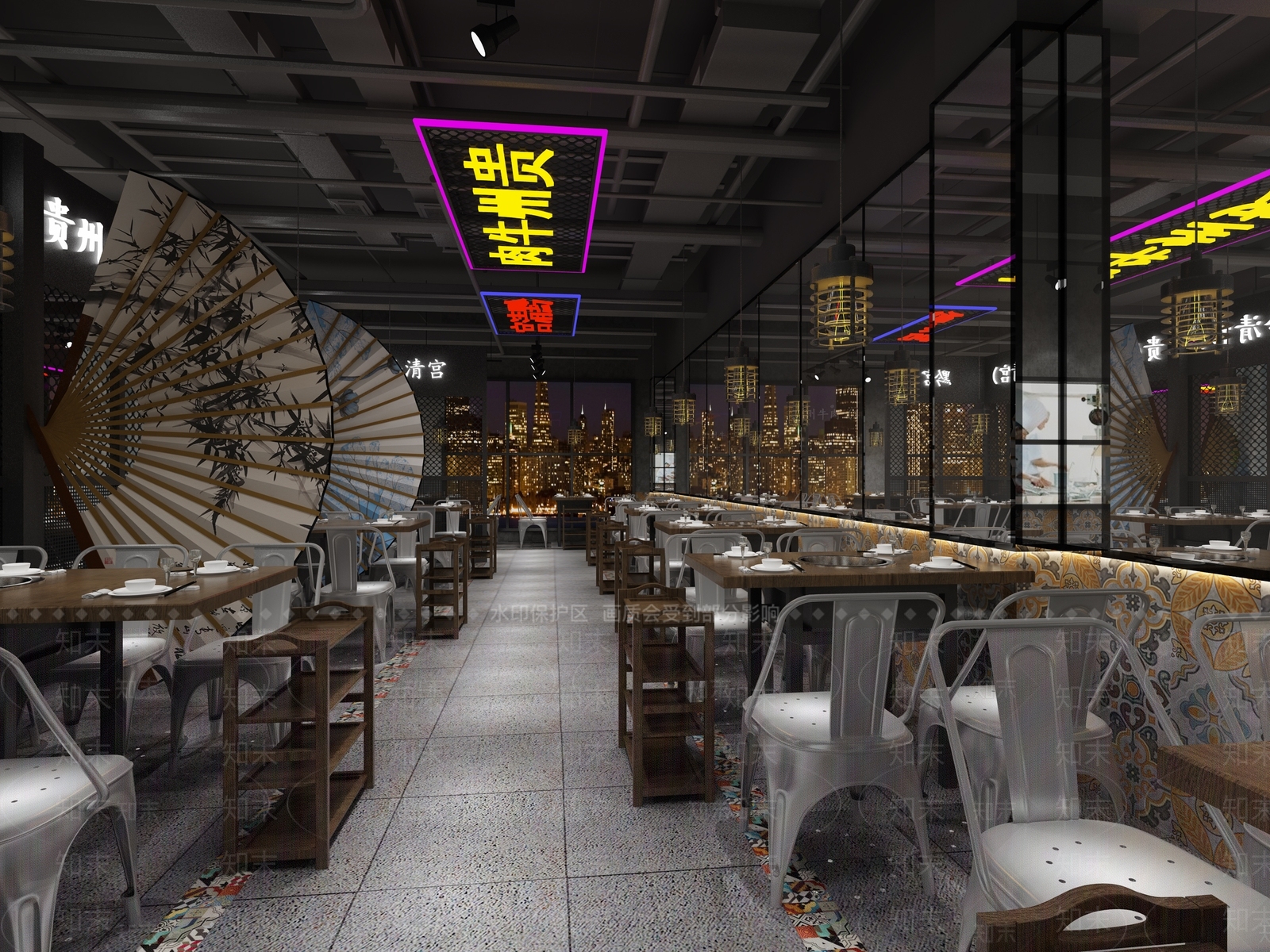 工业风火锅店3D模型下载【ID:1114054686】