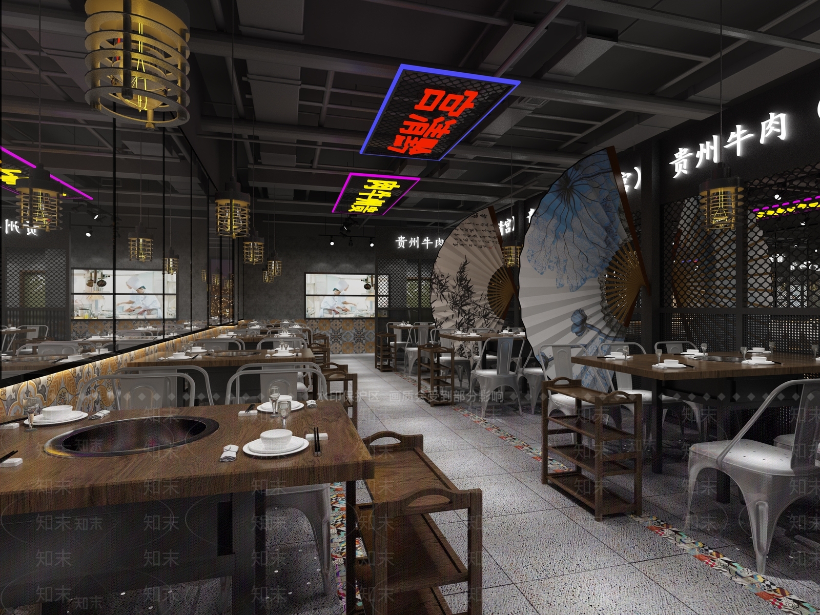 工业风火锅店3D模型下载【ID:1114054686】