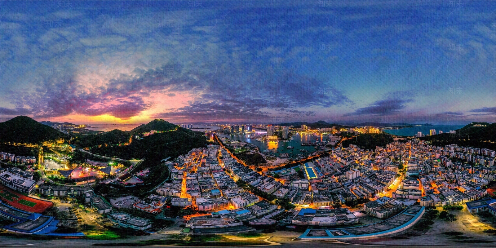 城市夜景黄昏全景HDR贴图贴图下载【ID:1114062992】