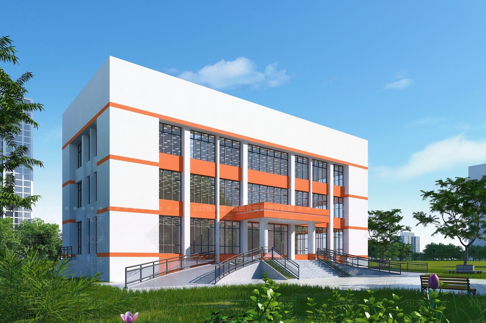 现代食堂外观3D模型下载【ID:1114068881】