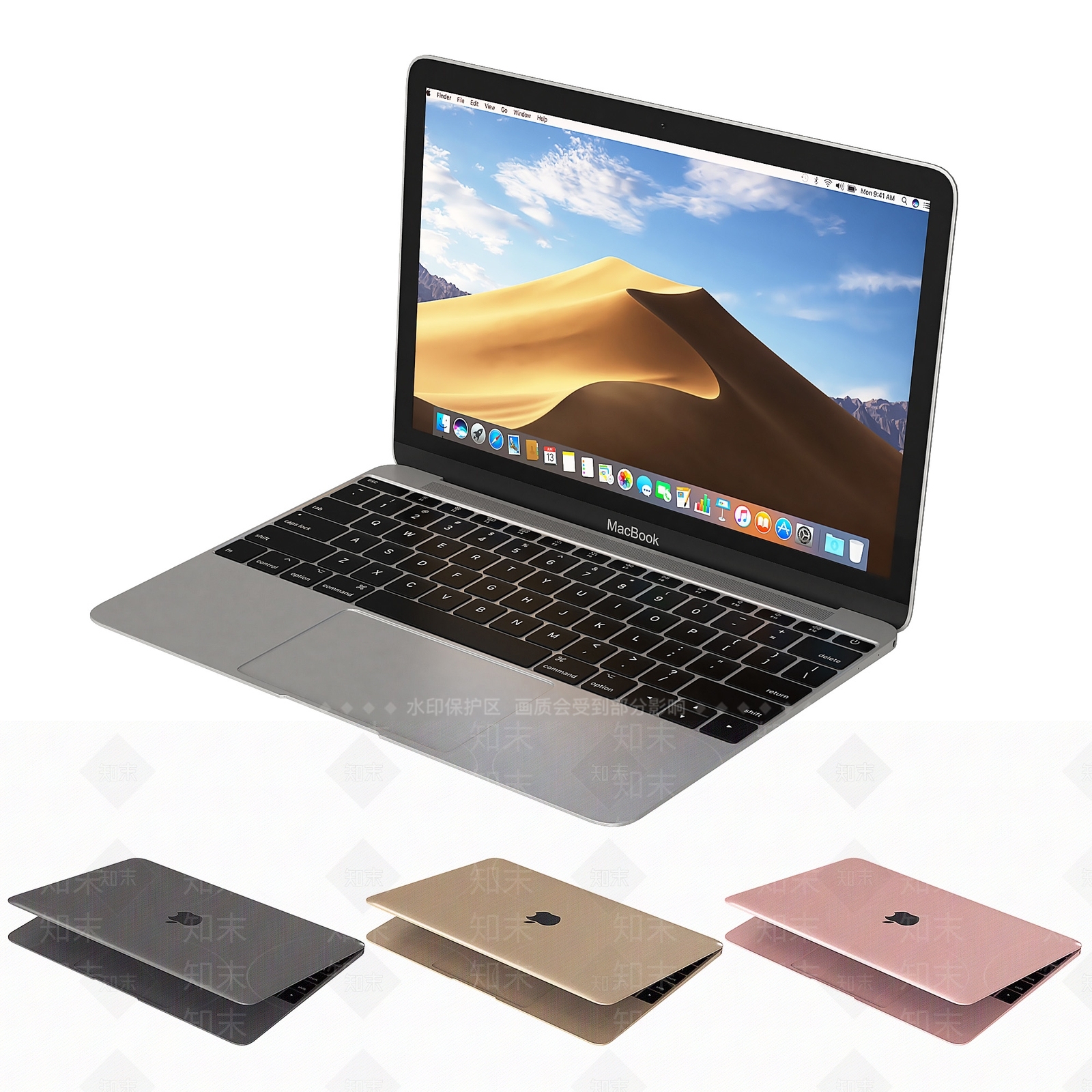 现代苹果笔记本电脑3D模型下载【ID:1114081879】