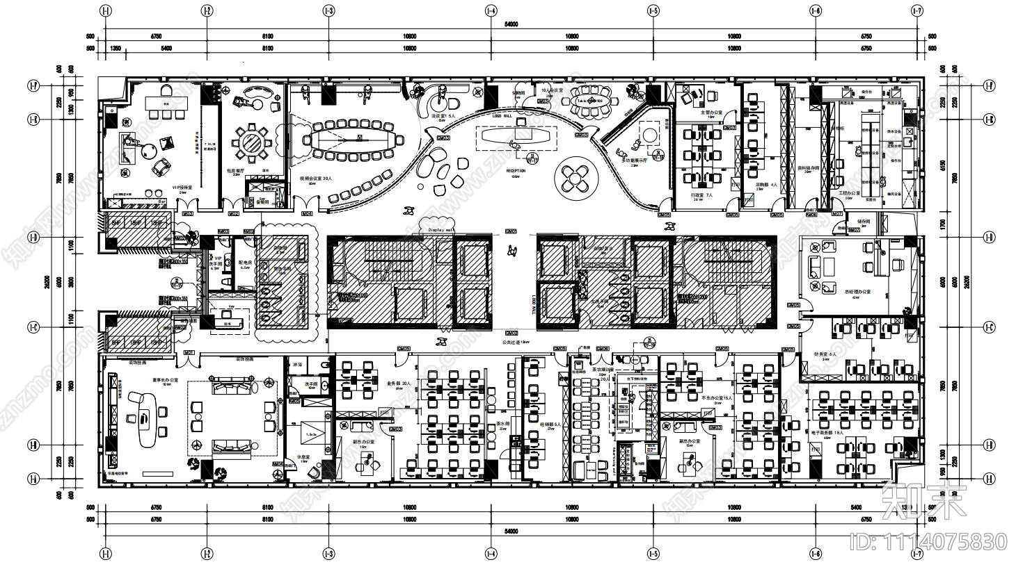 东莞首信办公空间室内装修施工图cad施工图下载【ID:1114075830】