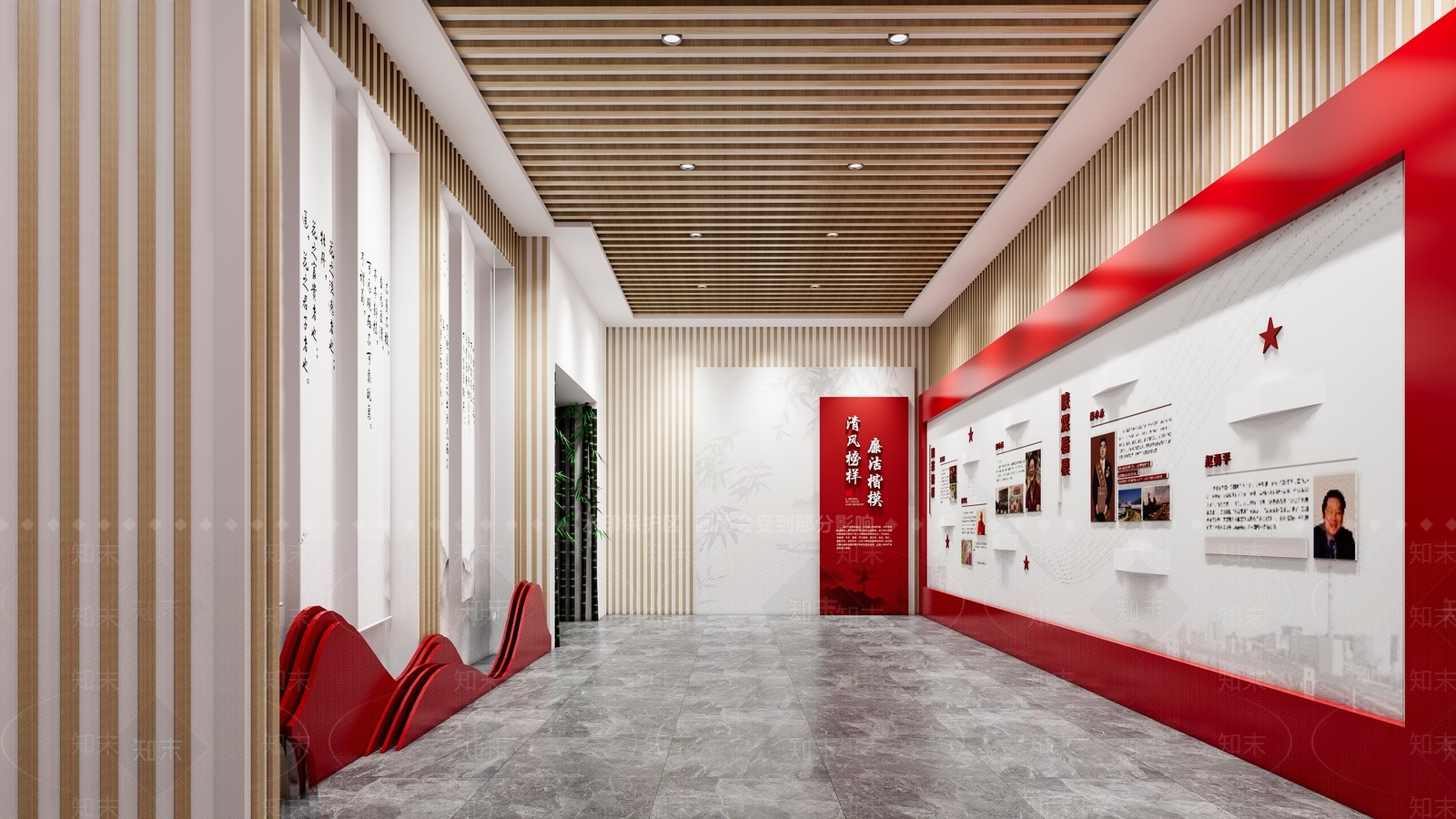 现代党建展厅SU模型下载【ID:1114080671】