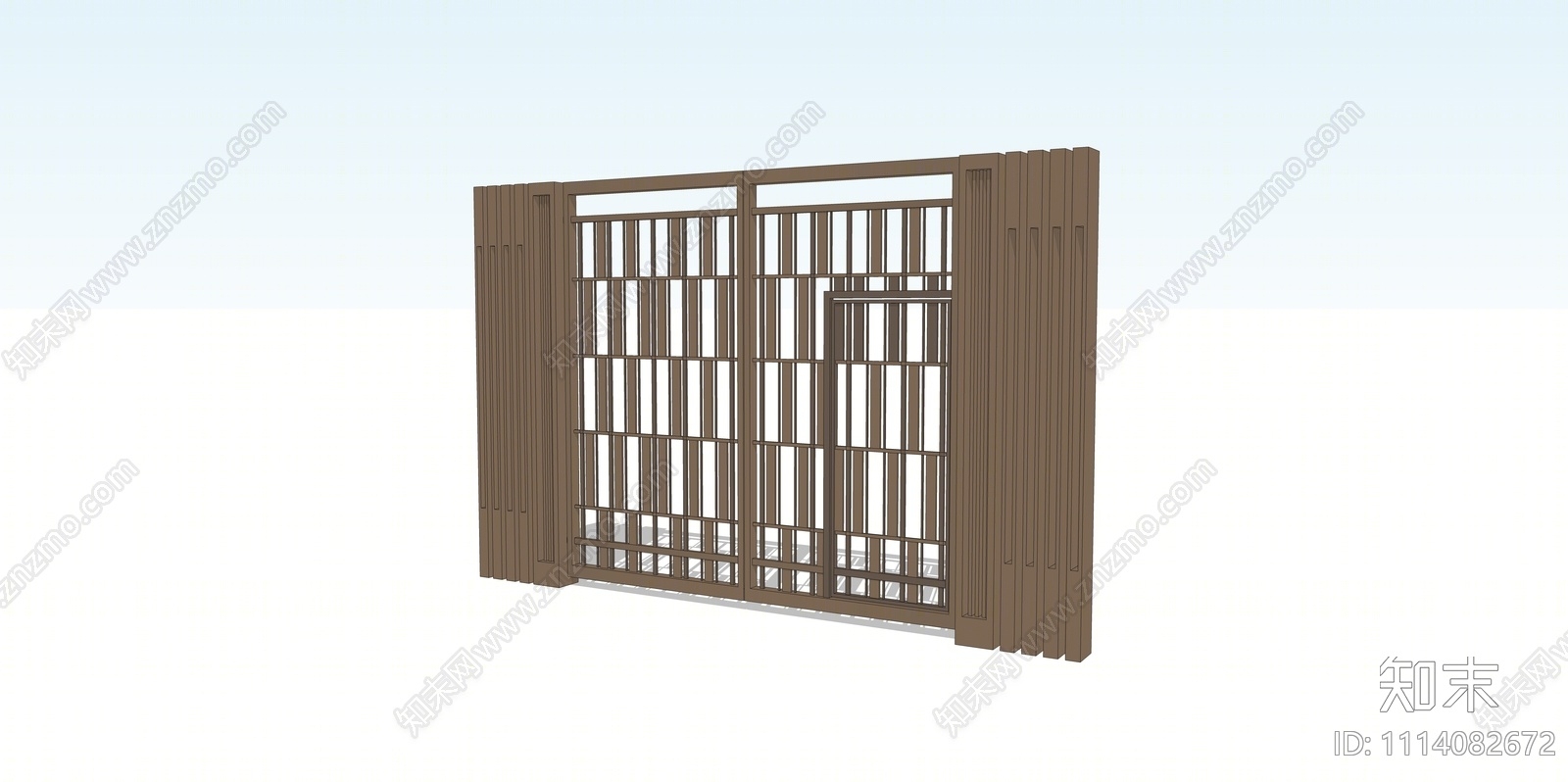 现代庭院消防铁艺门SU模型下载【ID:1114082672】