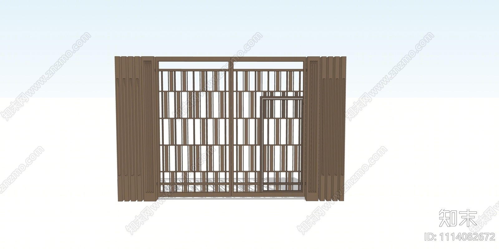 现代庭院消防铁艺门SU模型下载【ID:1114082672】