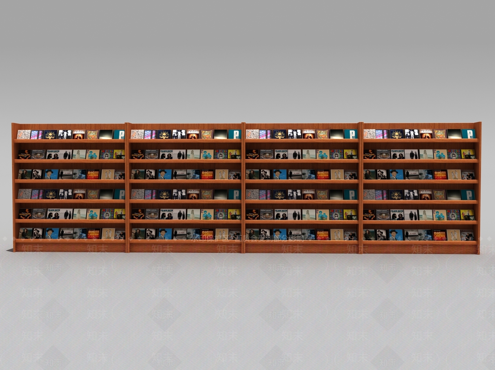 新中式图书馆书架3D模型下载【ID:1114091622】