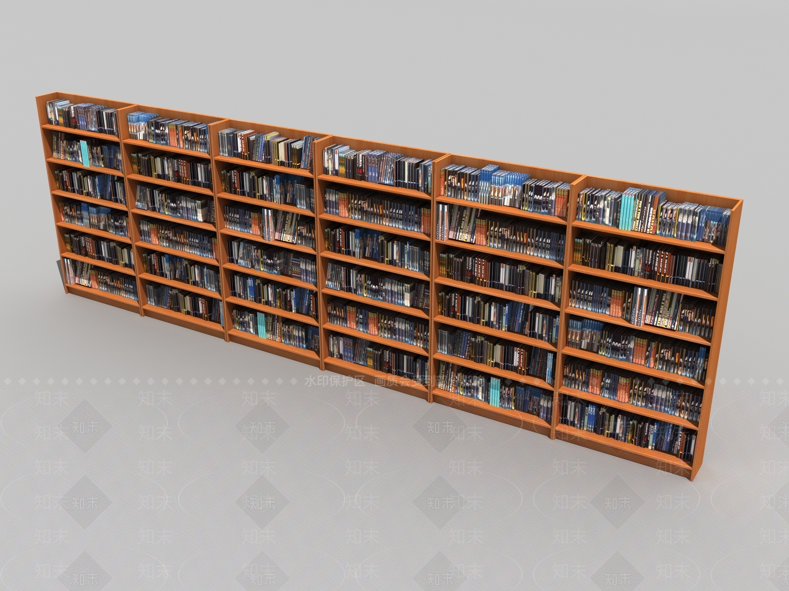 新中式图书馆书架3D模型下载【ID:1114091628】