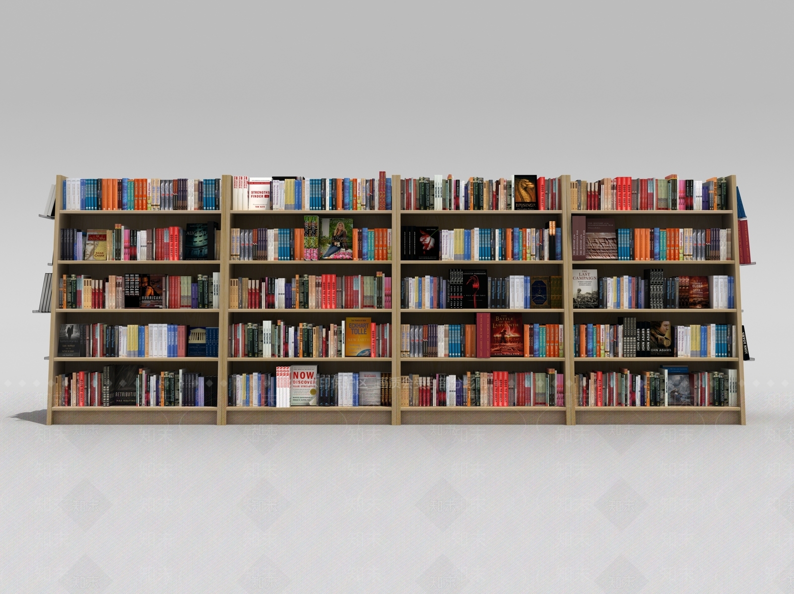 新中式图书馆书架3D模型下载【ID:1114091820】