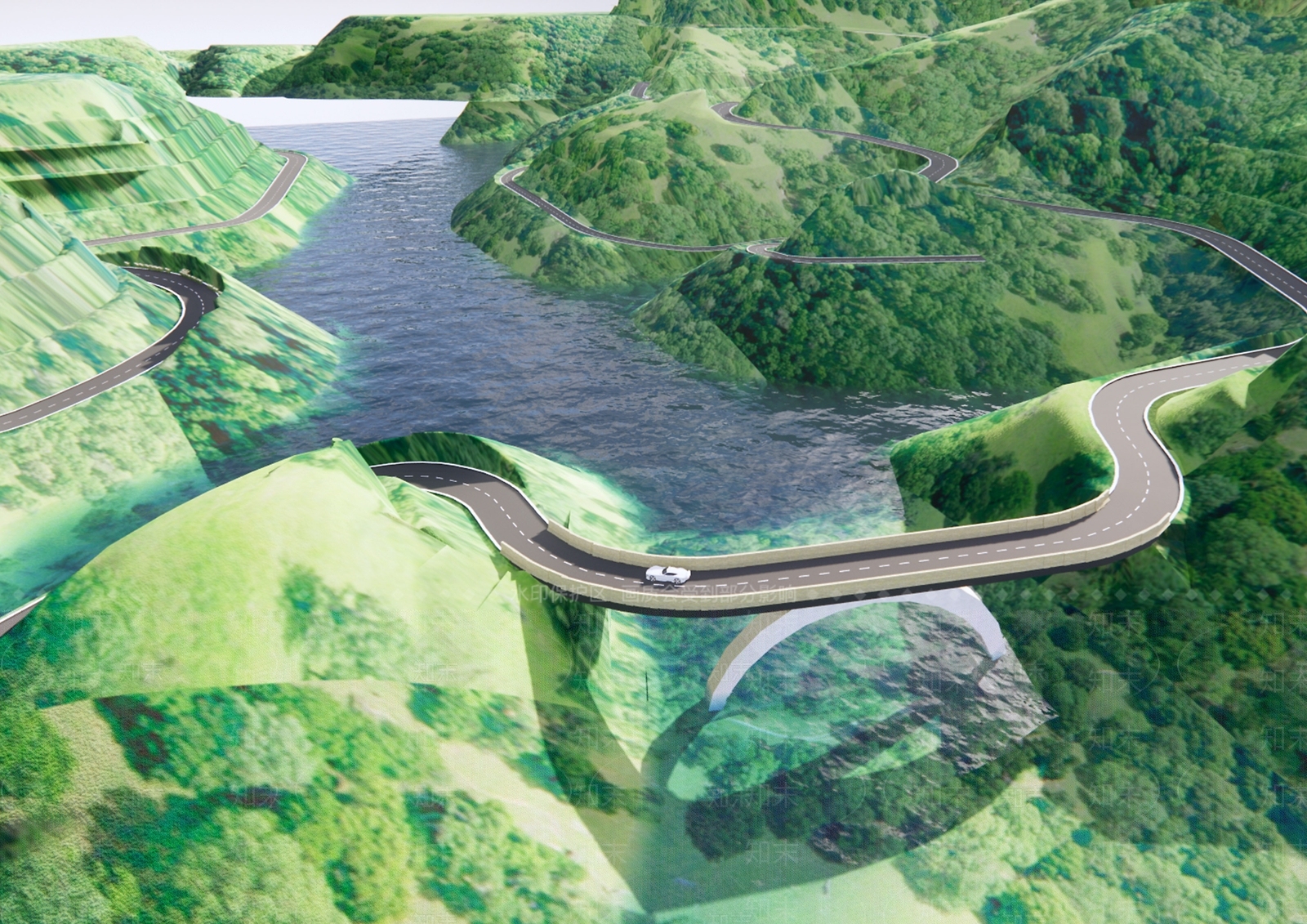 现代盘山公路SU模型下载【ID:1114179346】