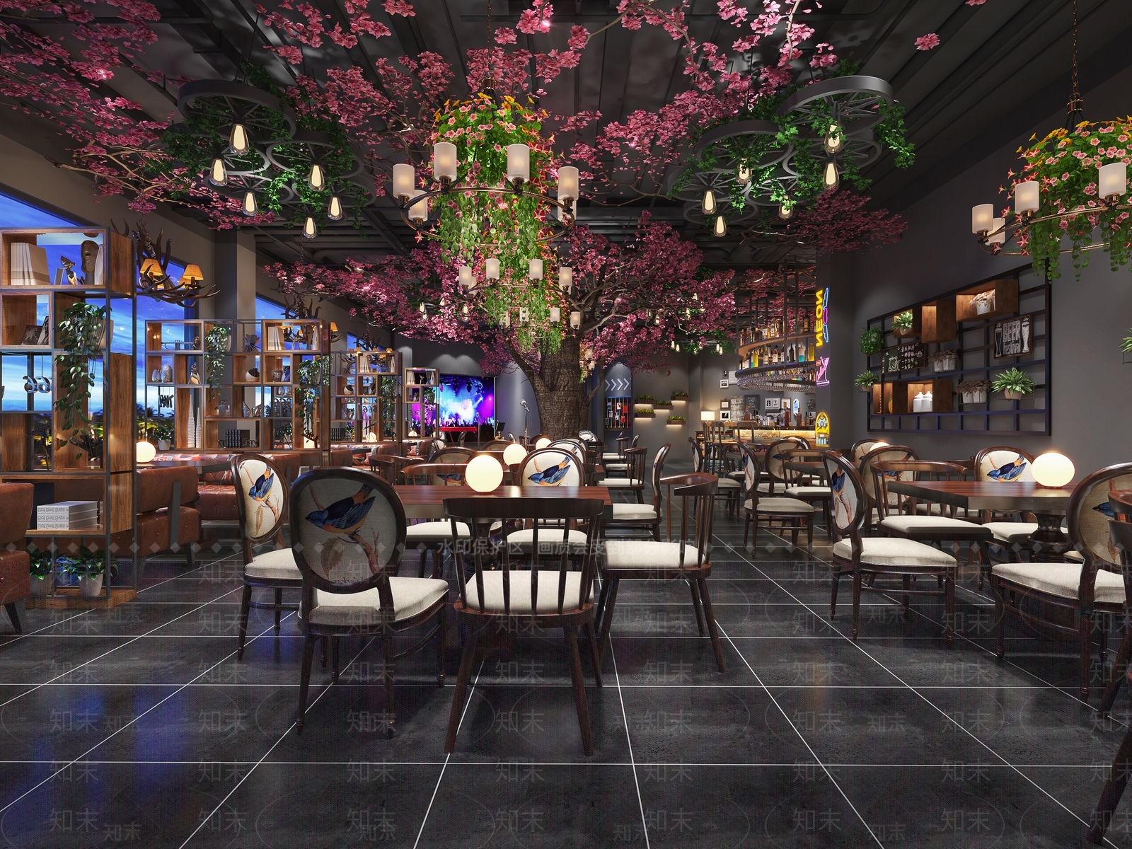 工业风音乐餐厅3D模型下载【ID:1114096179】