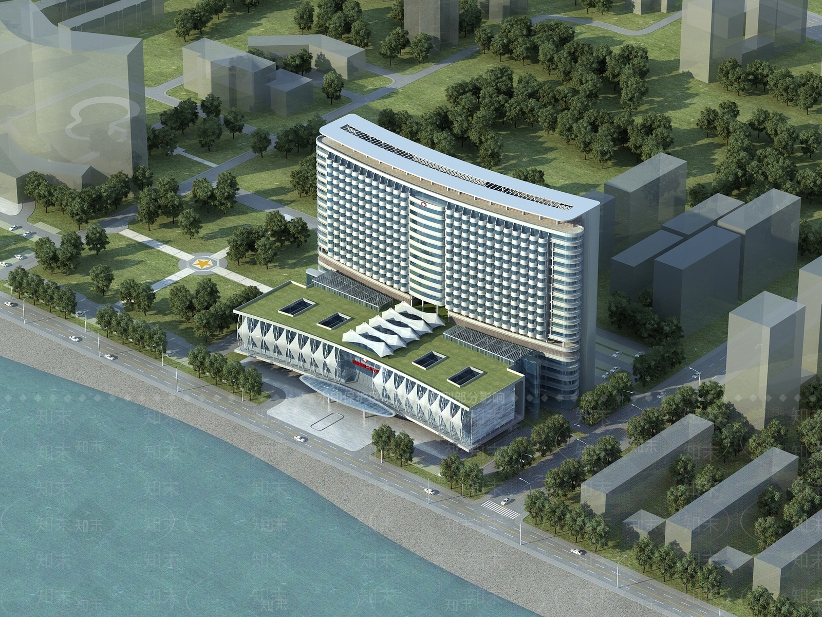 现代医疗建筑SU模型下载【ID:1114096719】
