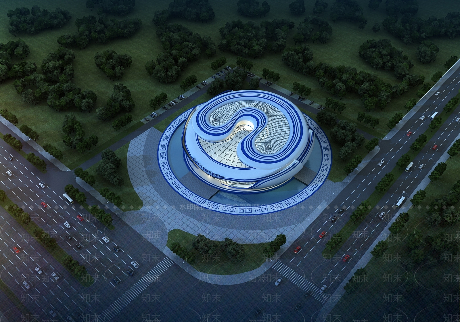 现代体育建筑SU模型下载【ID:1114096889】