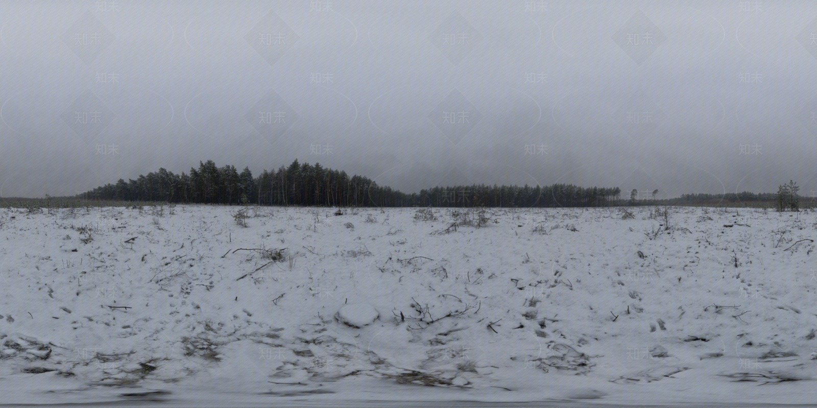 HDR冬季雪地白色阴沉天空贴图下载【ID:1114098677】