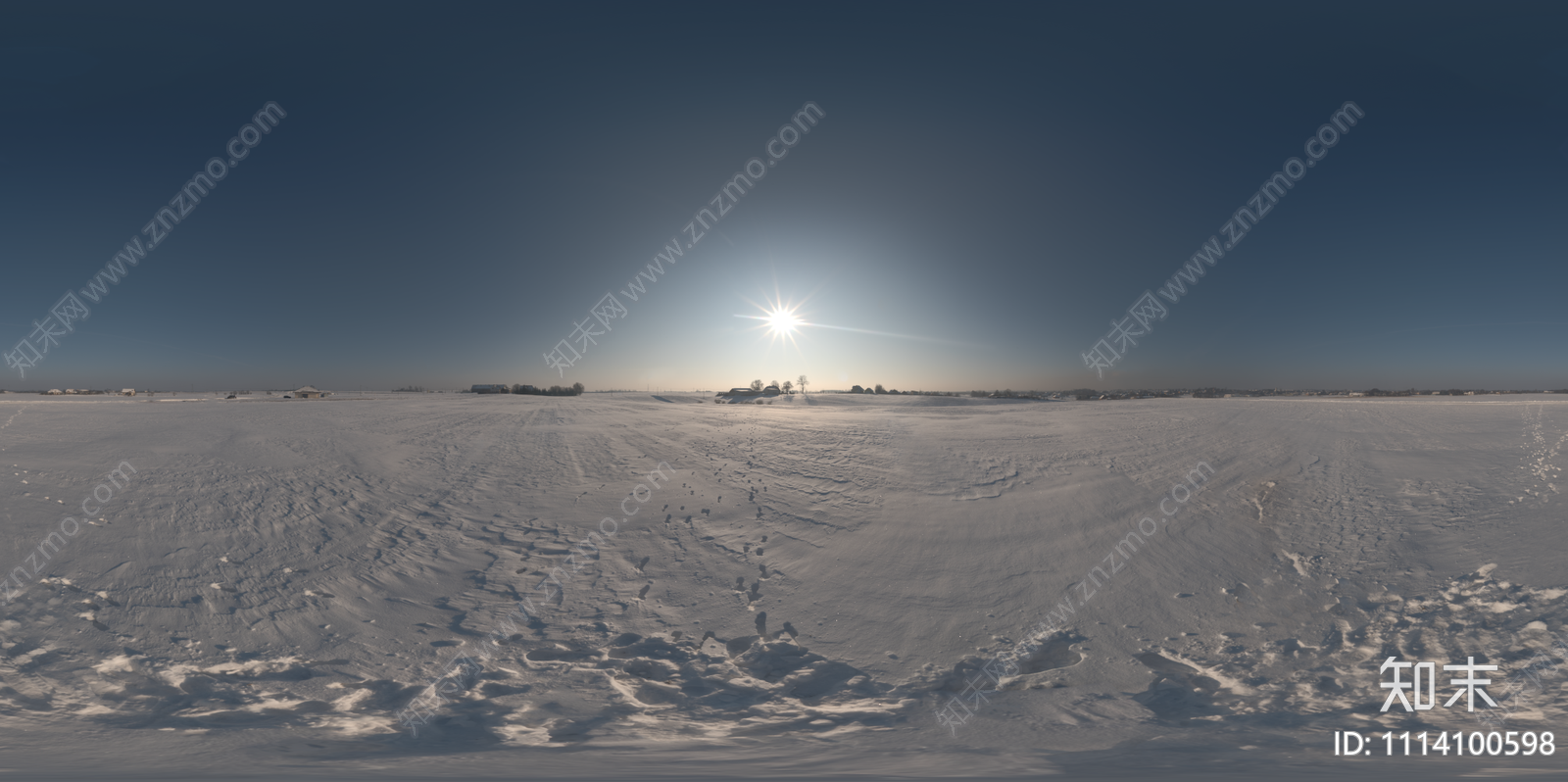 HDR冬季雪景户外天空贴图下载【ID:1114100598】