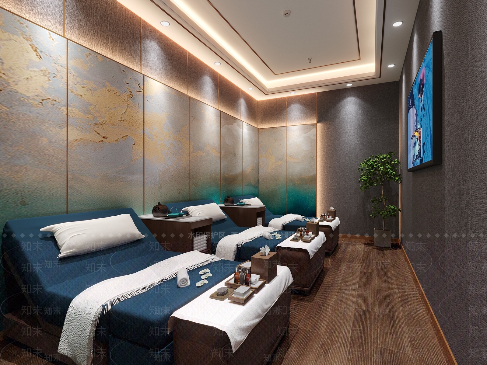 现代足疗包间3D模型下载【ID:1114101083】