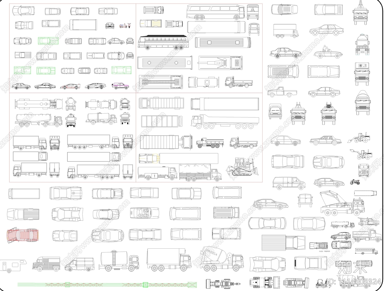 交通工具图库CAD图纸
