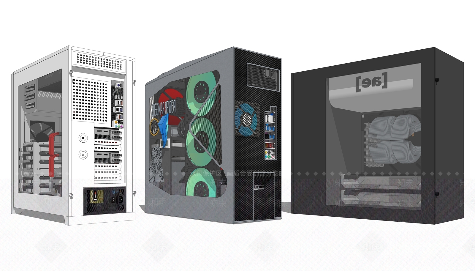 现代台式电脑主机SU模型下载【ID:1114108367】