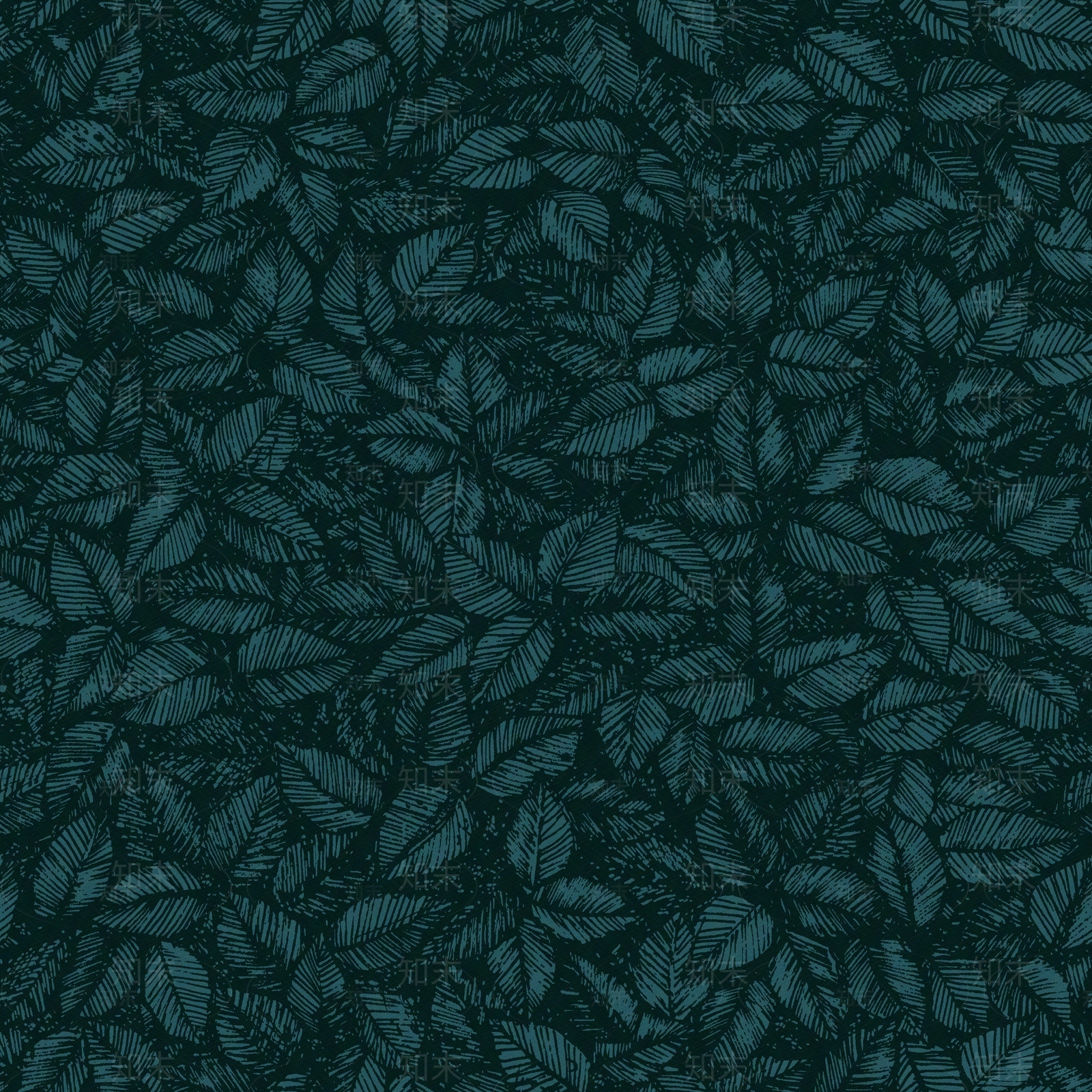 蓝色树叶印花壁纸贴图下载【ID:1114109114】
