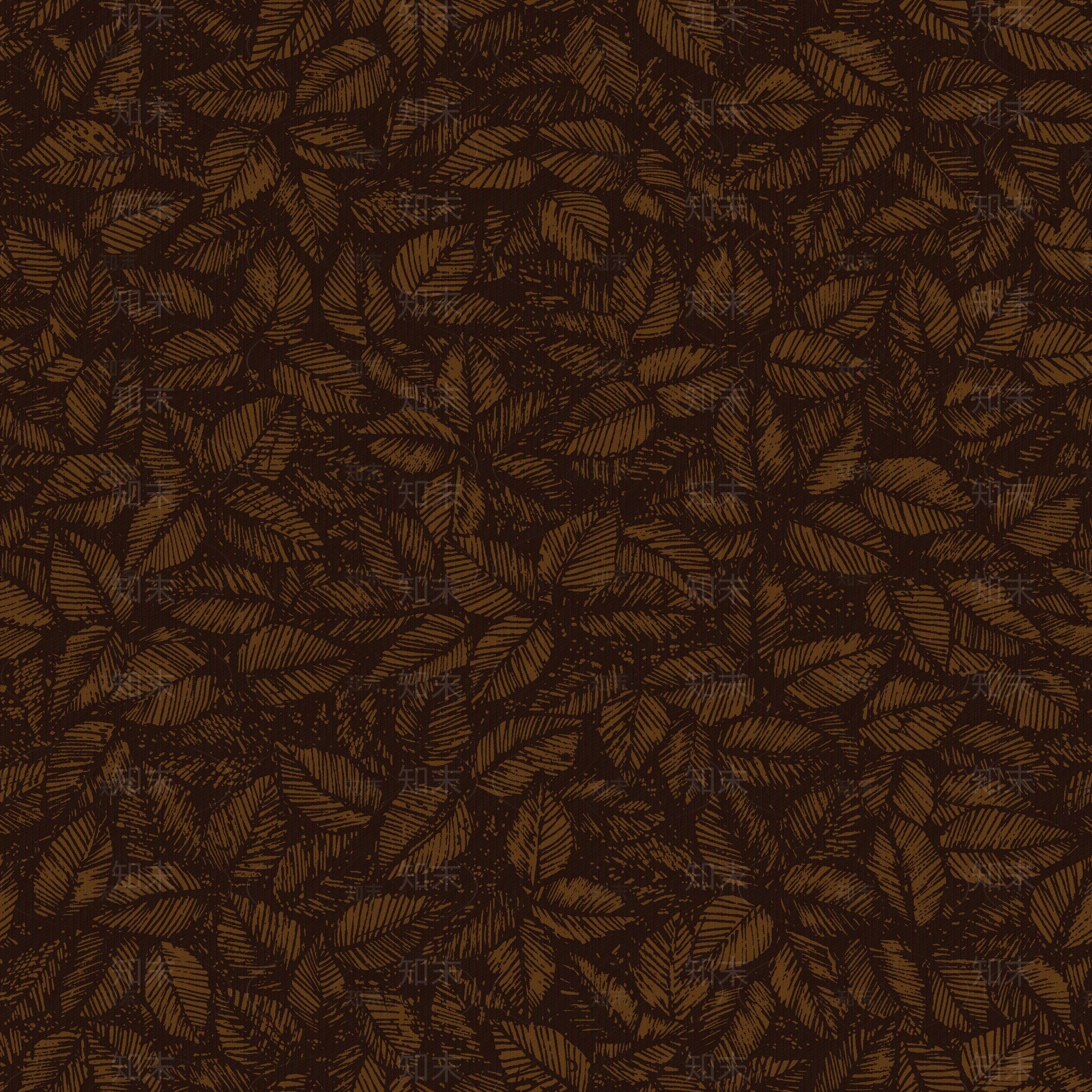 棕色树叶印花壁纸贴图下载【ID:1114109298】