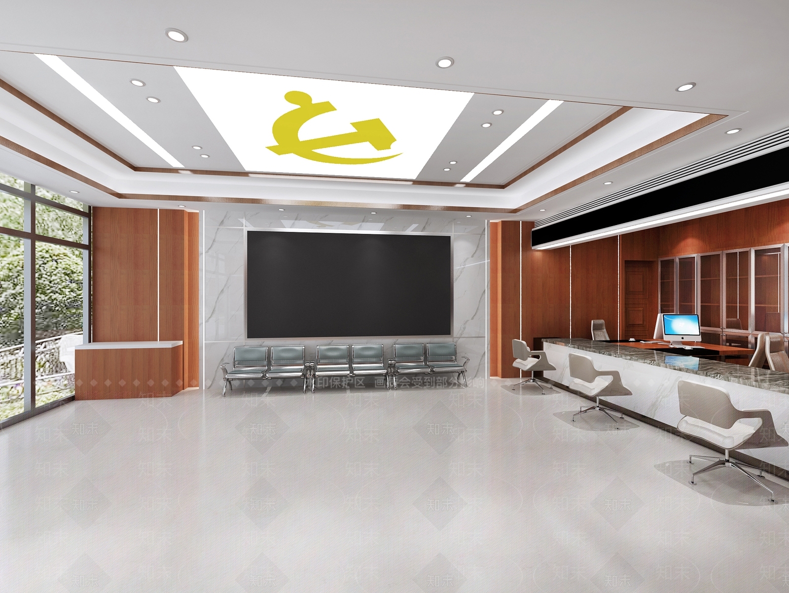 现代党建办事大厅3D模型下载【ID:1114112275】