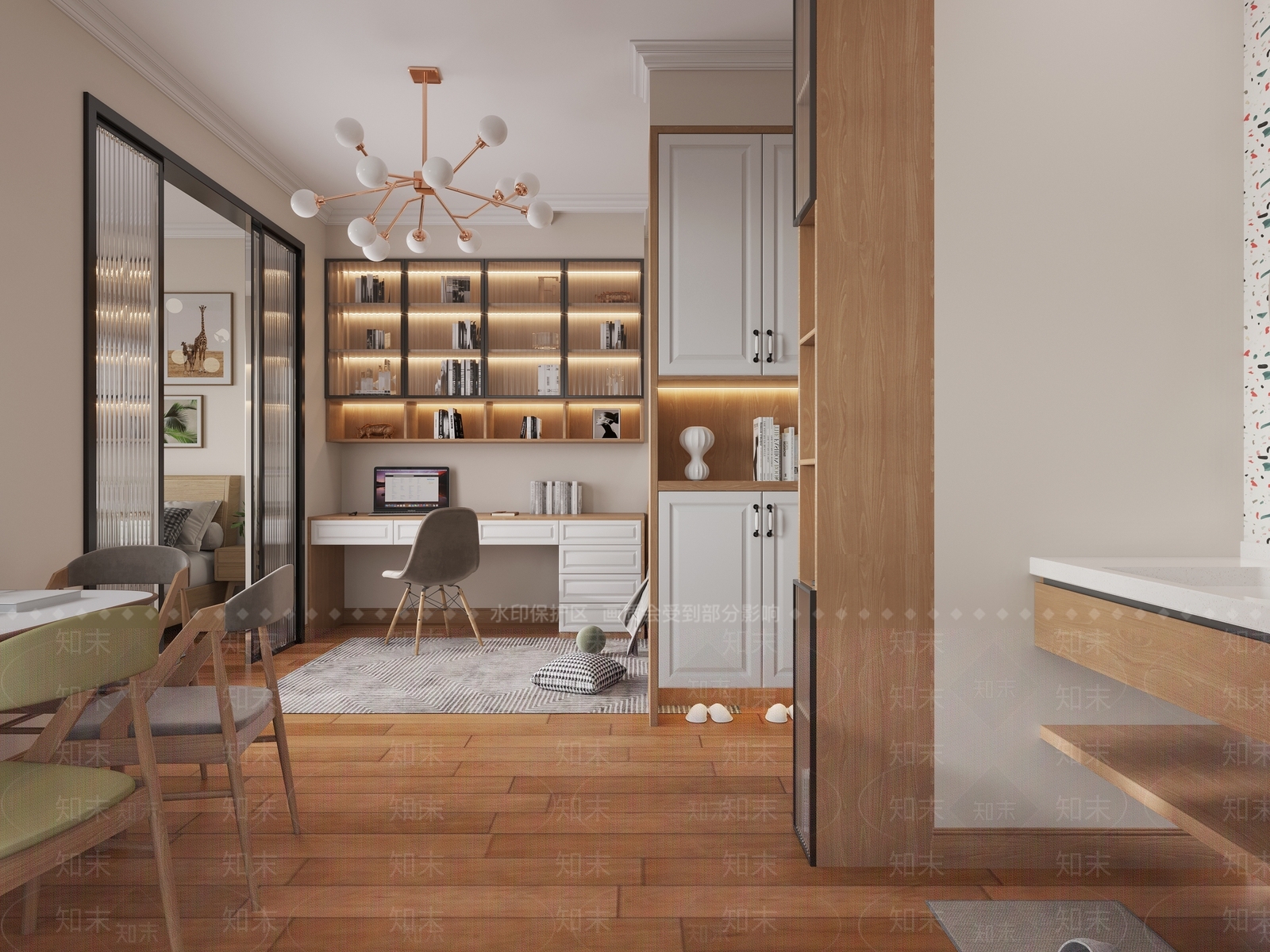 北欧单身公寓3D模型下载【ID:1114116807】