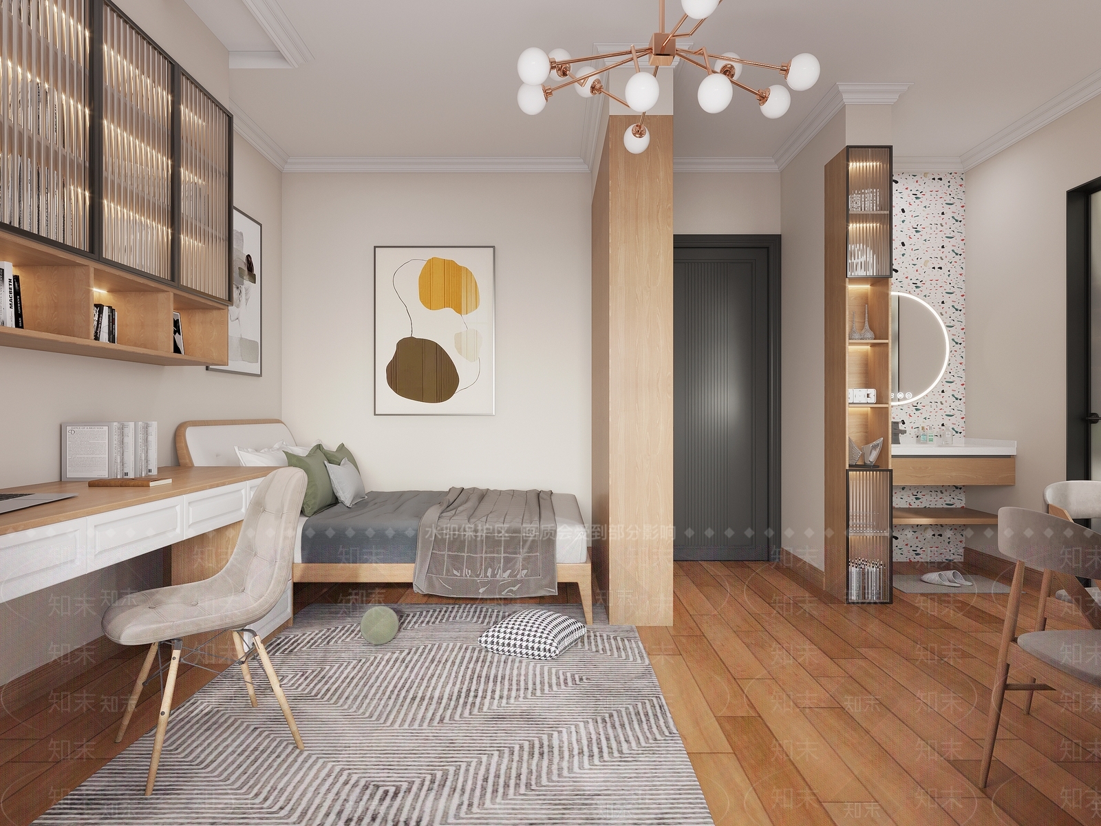 北欧单身公寓3D模型下载【ID:1114116807】