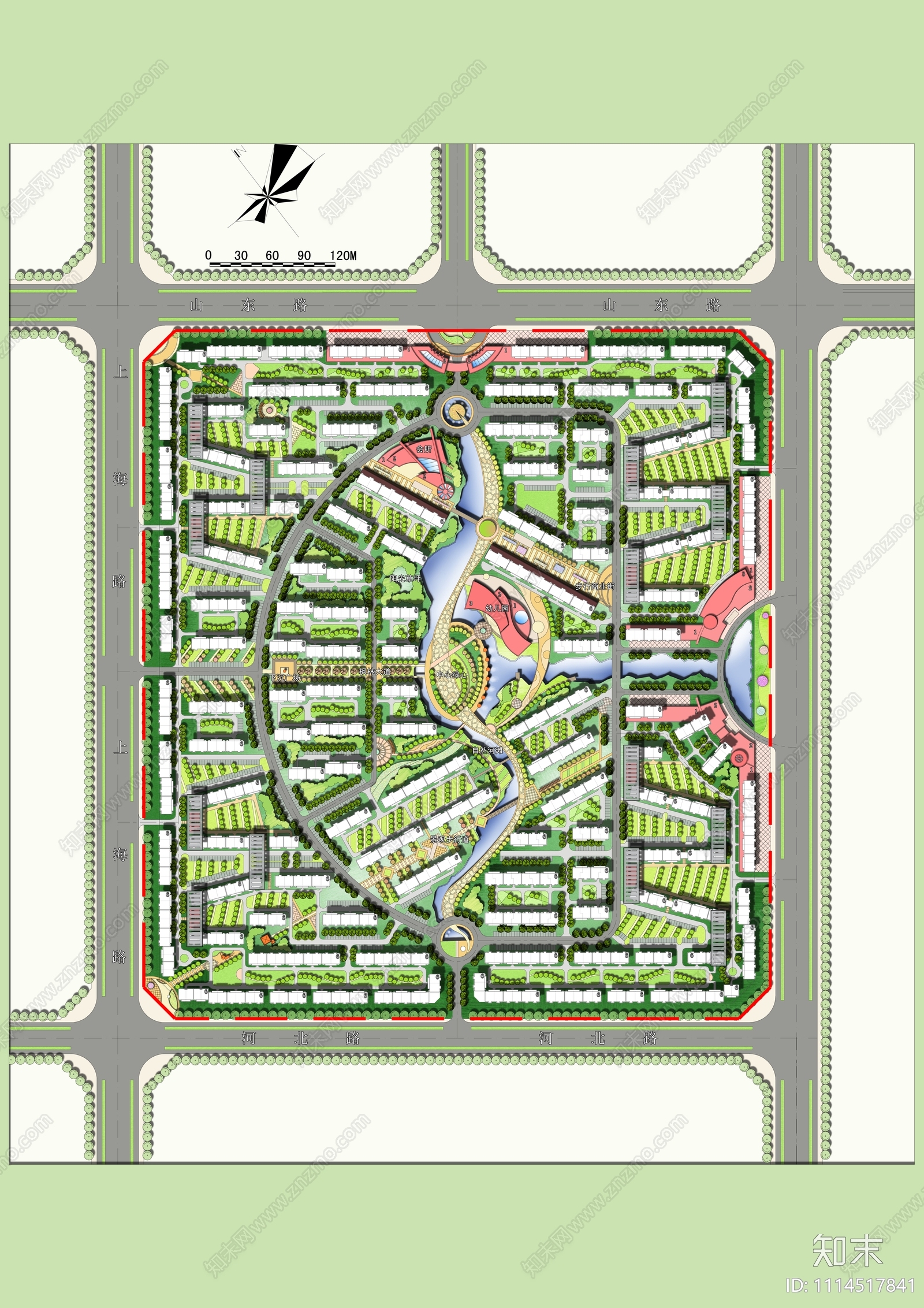 小区规划总平面图施工图下载【ID:1114517841】