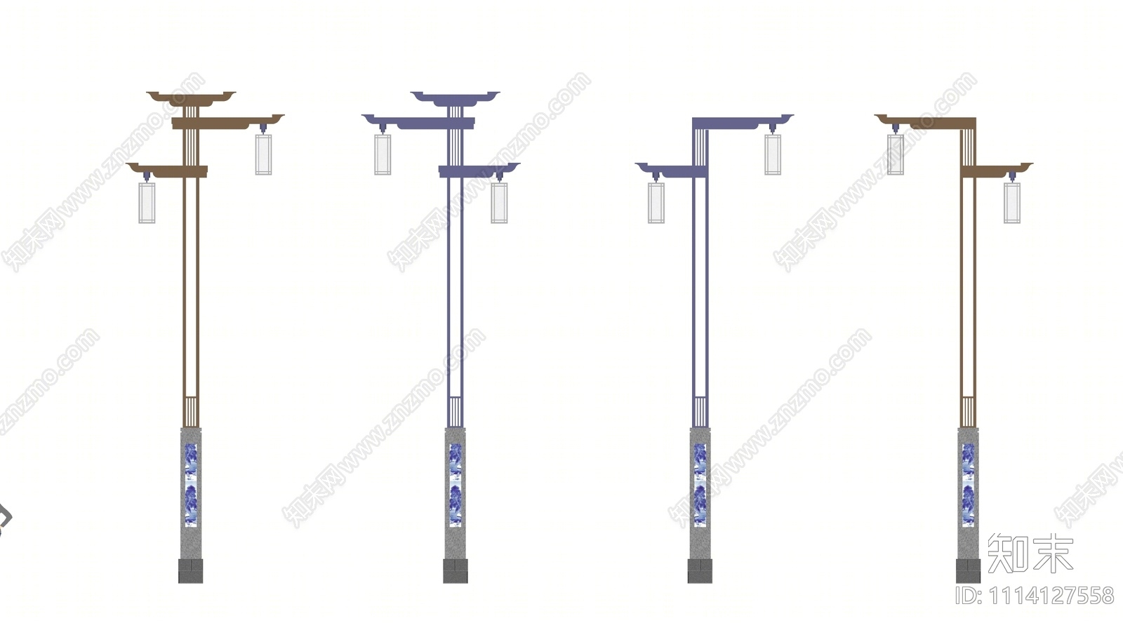 新中式路灯SU模型下载【ID:1114127558】