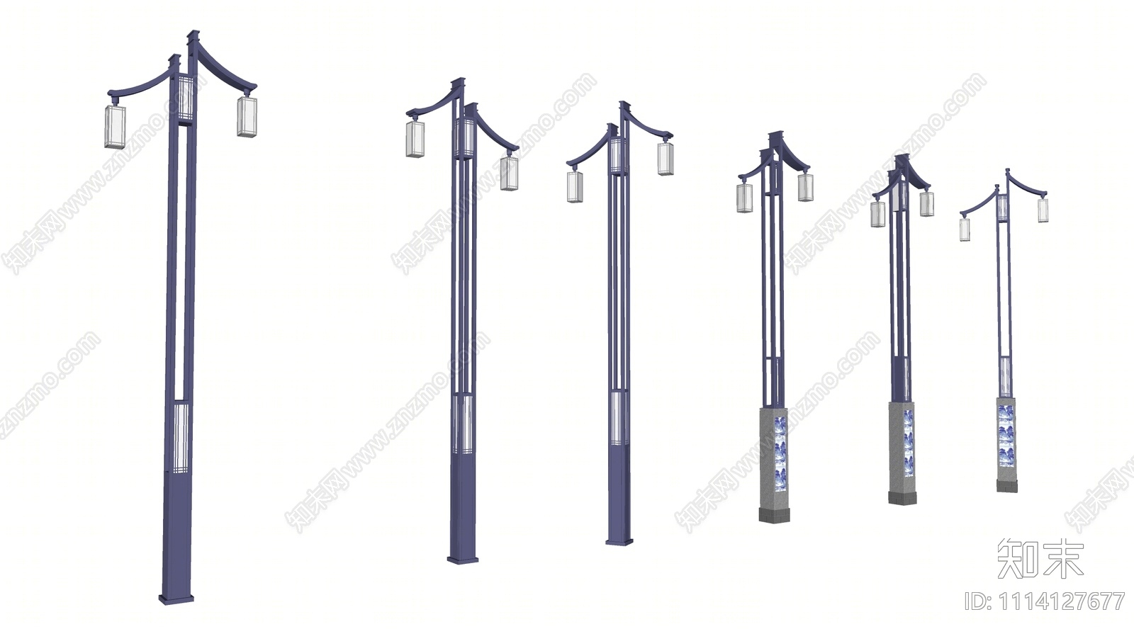 新中式景观路灯SU模型下载【ID:1114127677】