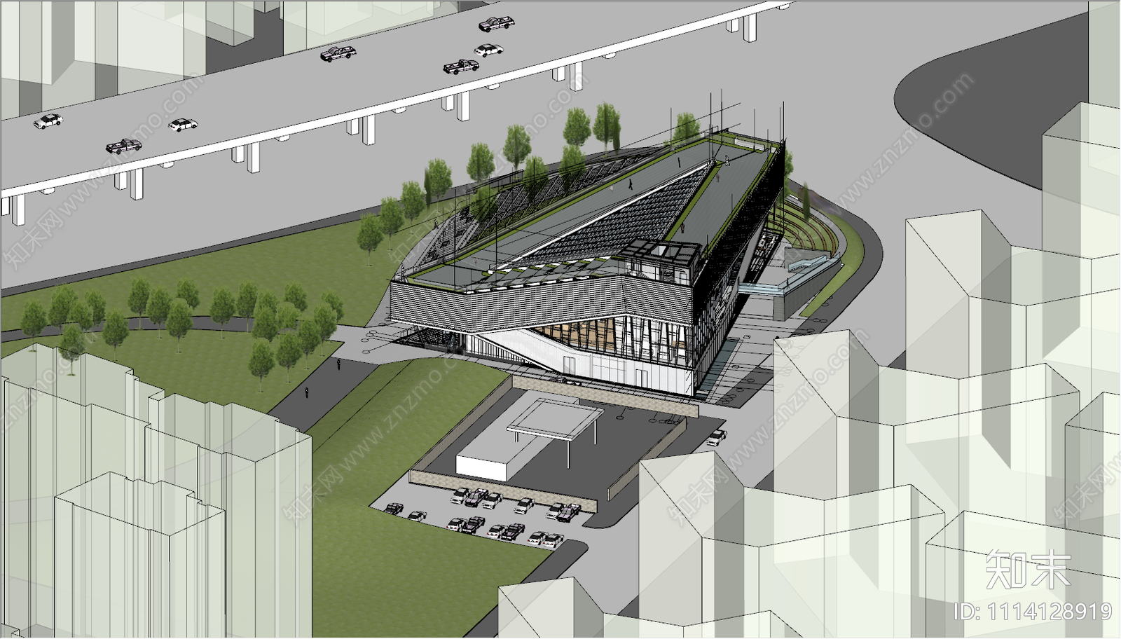 2层钢结构三角形艺术中心结构施工图施工图下载【ID:1114128919】