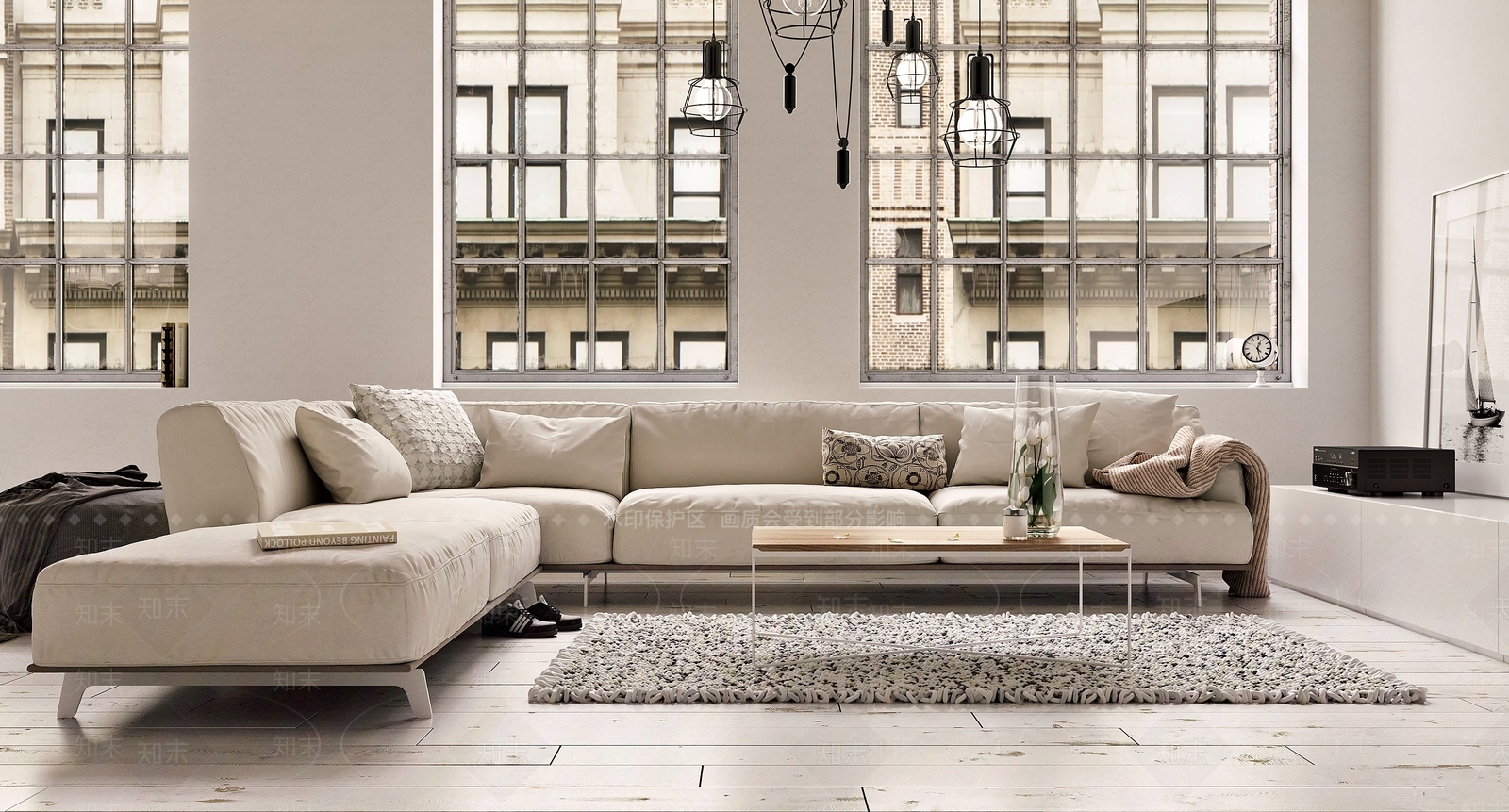 工业风家居客厅3D模型下载【ID:1114143940】