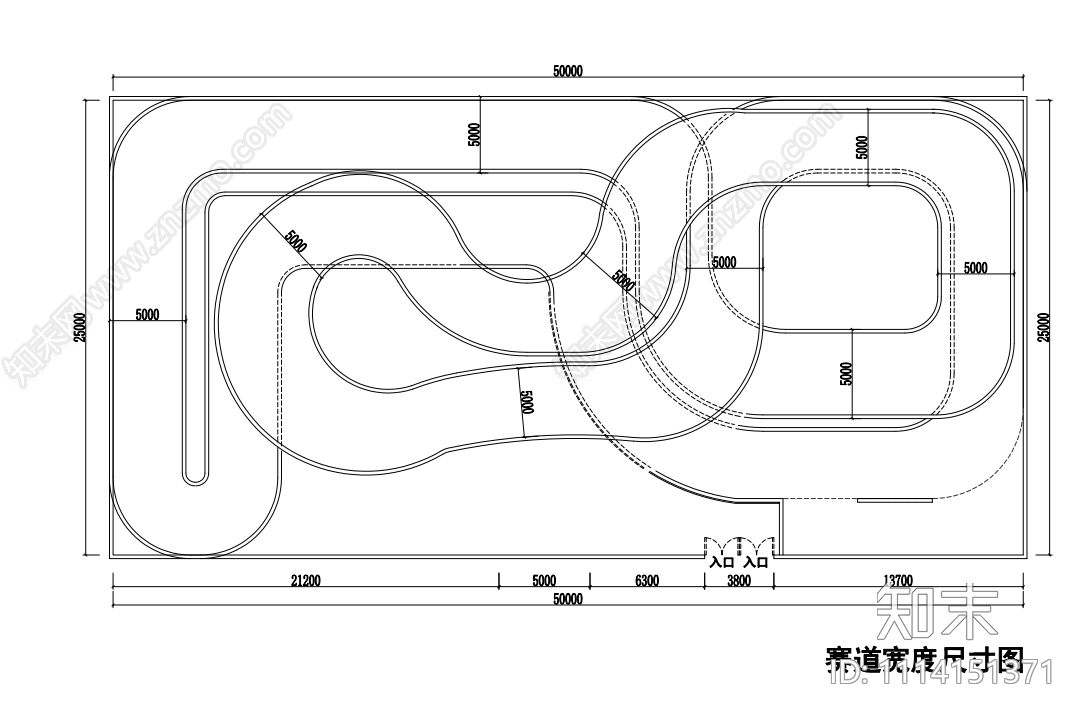 工业风卡丁车店赛车跑道cad施工图下载【ID:1114151371】