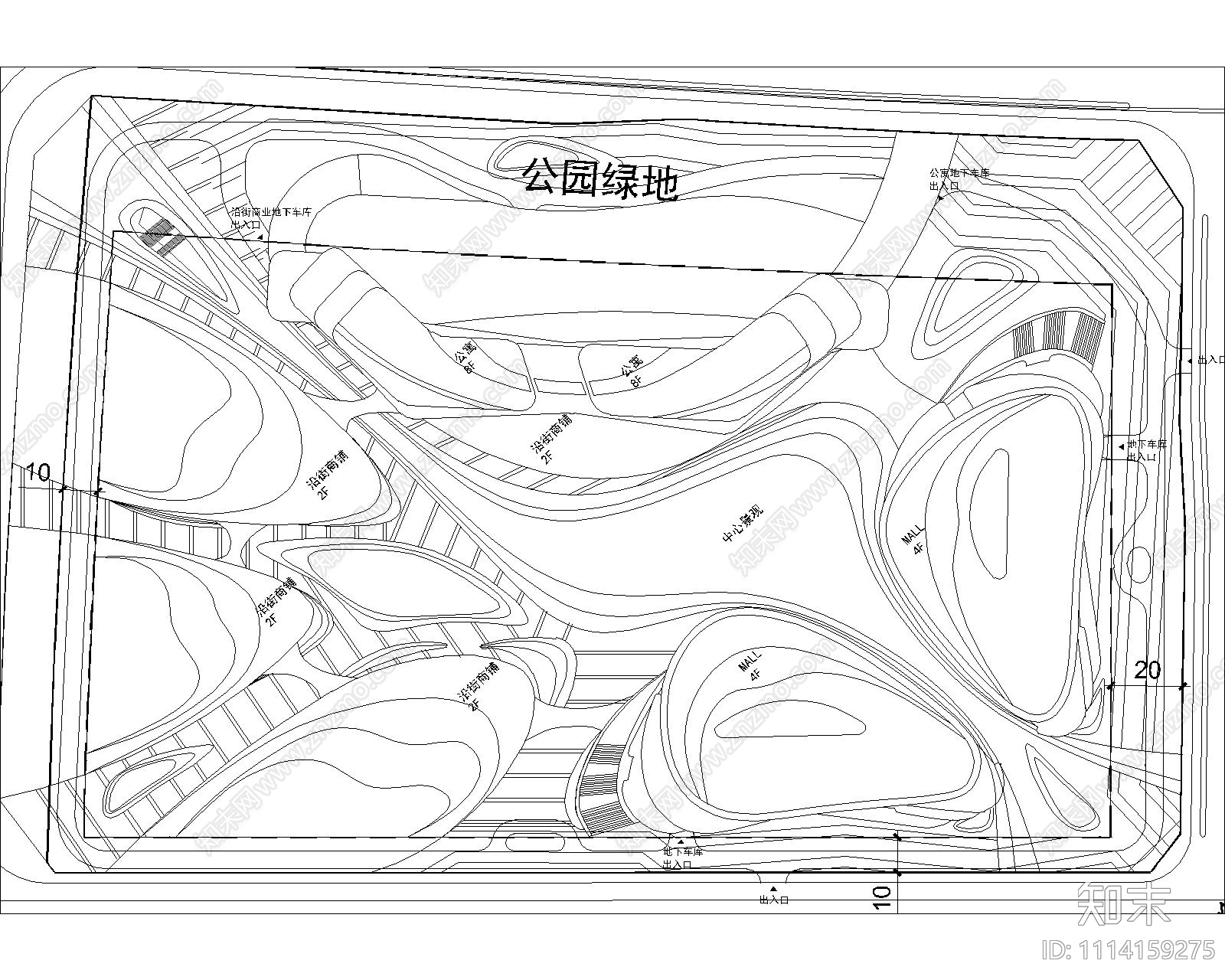 现代简约商业建筑CAD施工图cad施工图下载【ID:1114159275】