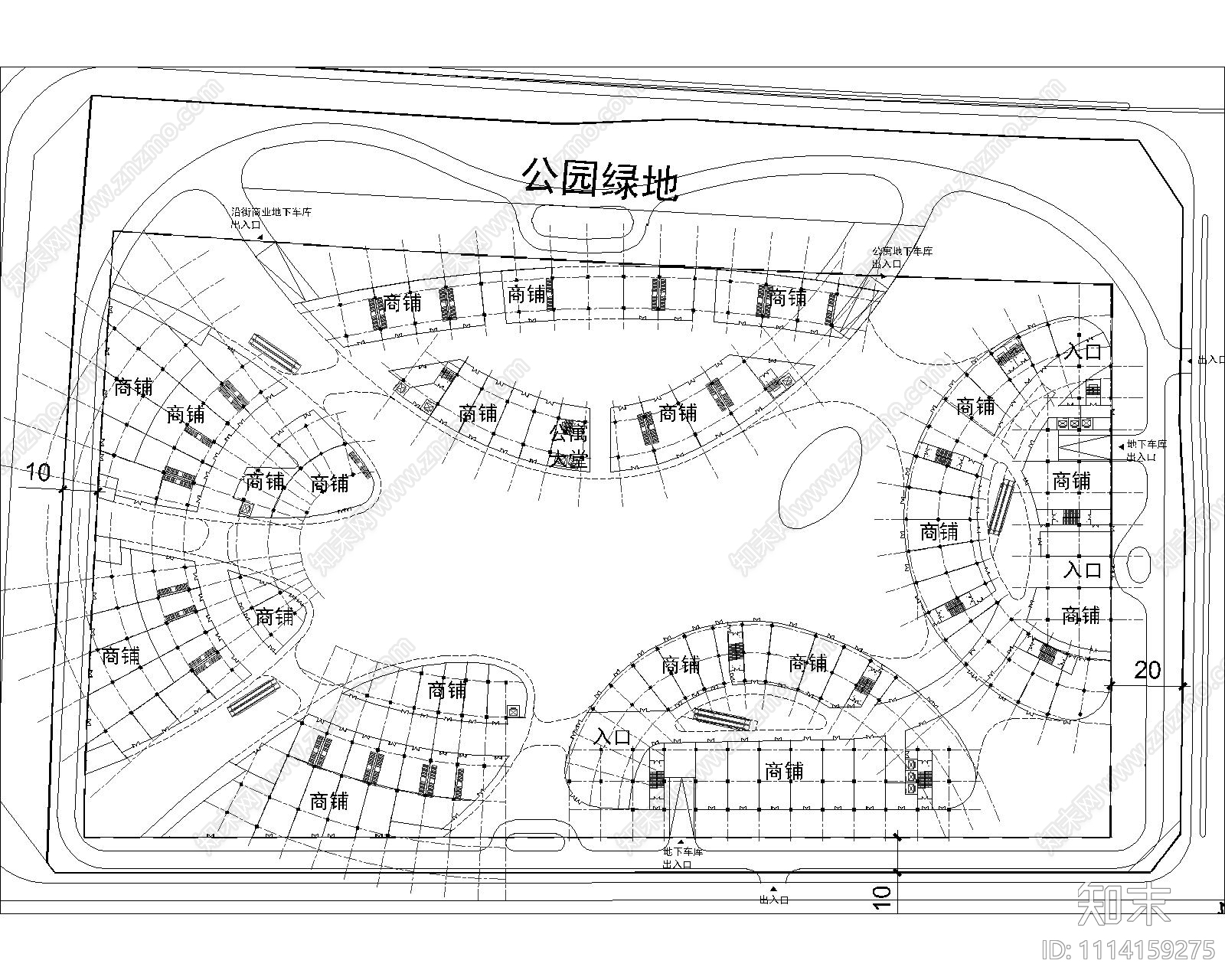 现代简约商业建筑CAD施工图cad施工图下载【ID:1114159275】