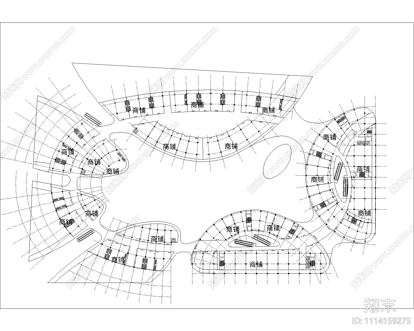 现代简约商业建筑CAD施工图cad施工图下载【ID:1114159275】