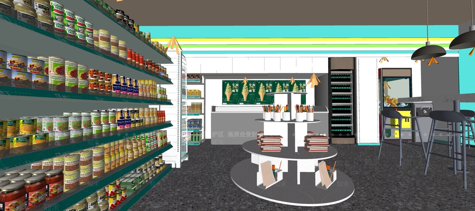 现代便利店SU模型草图