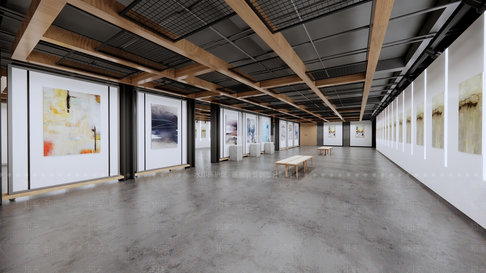 现代画展SU模型下载【ID:1114162112】