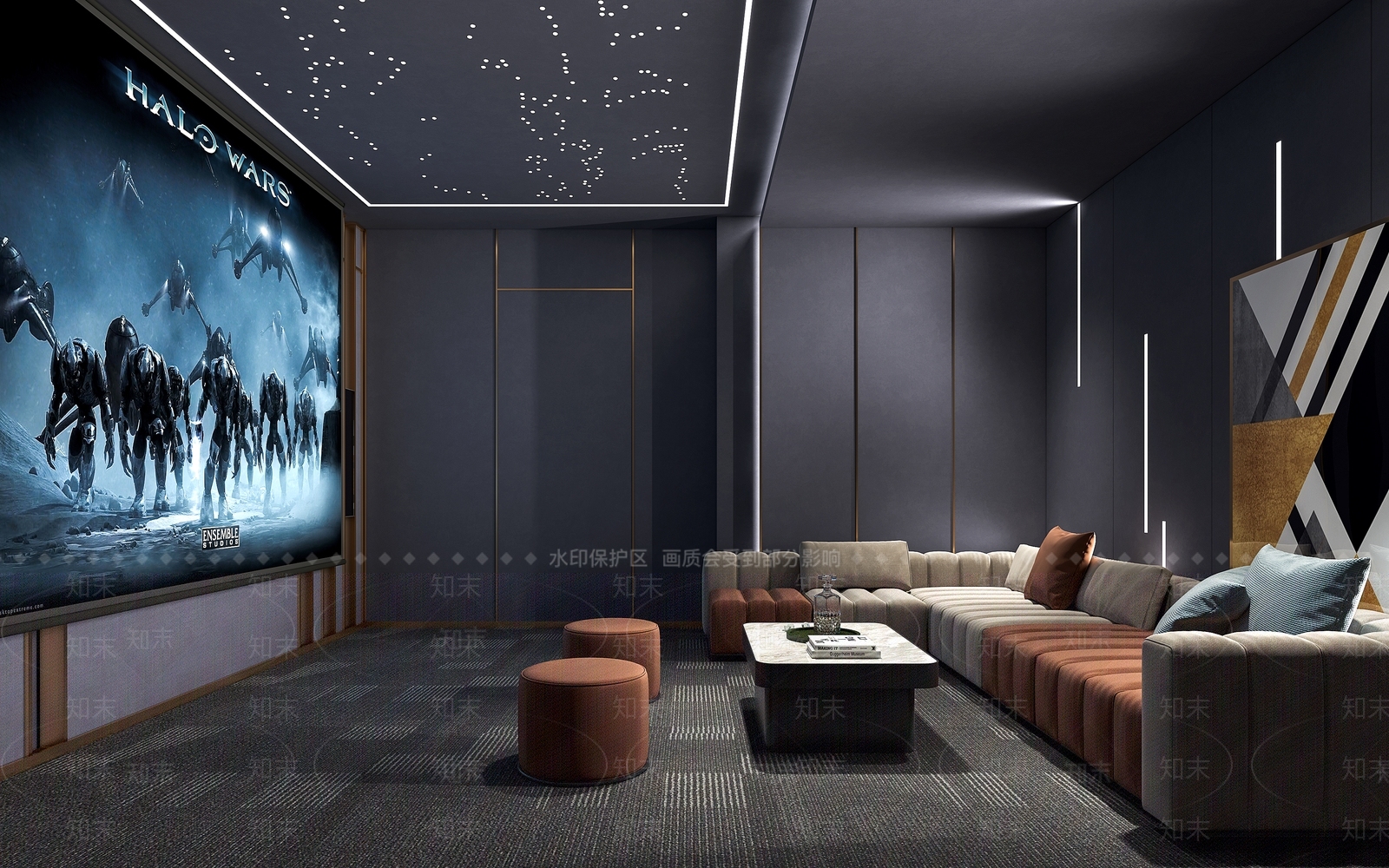 现代家居影音室3D模型下载【ID:1114165189】