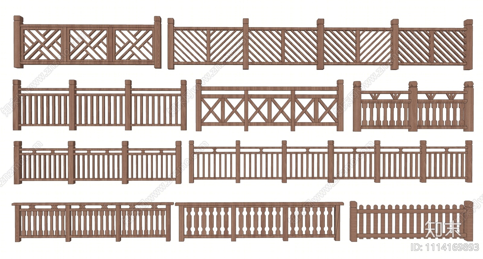 中式栏杆SU模型下载【ID:1114169893】